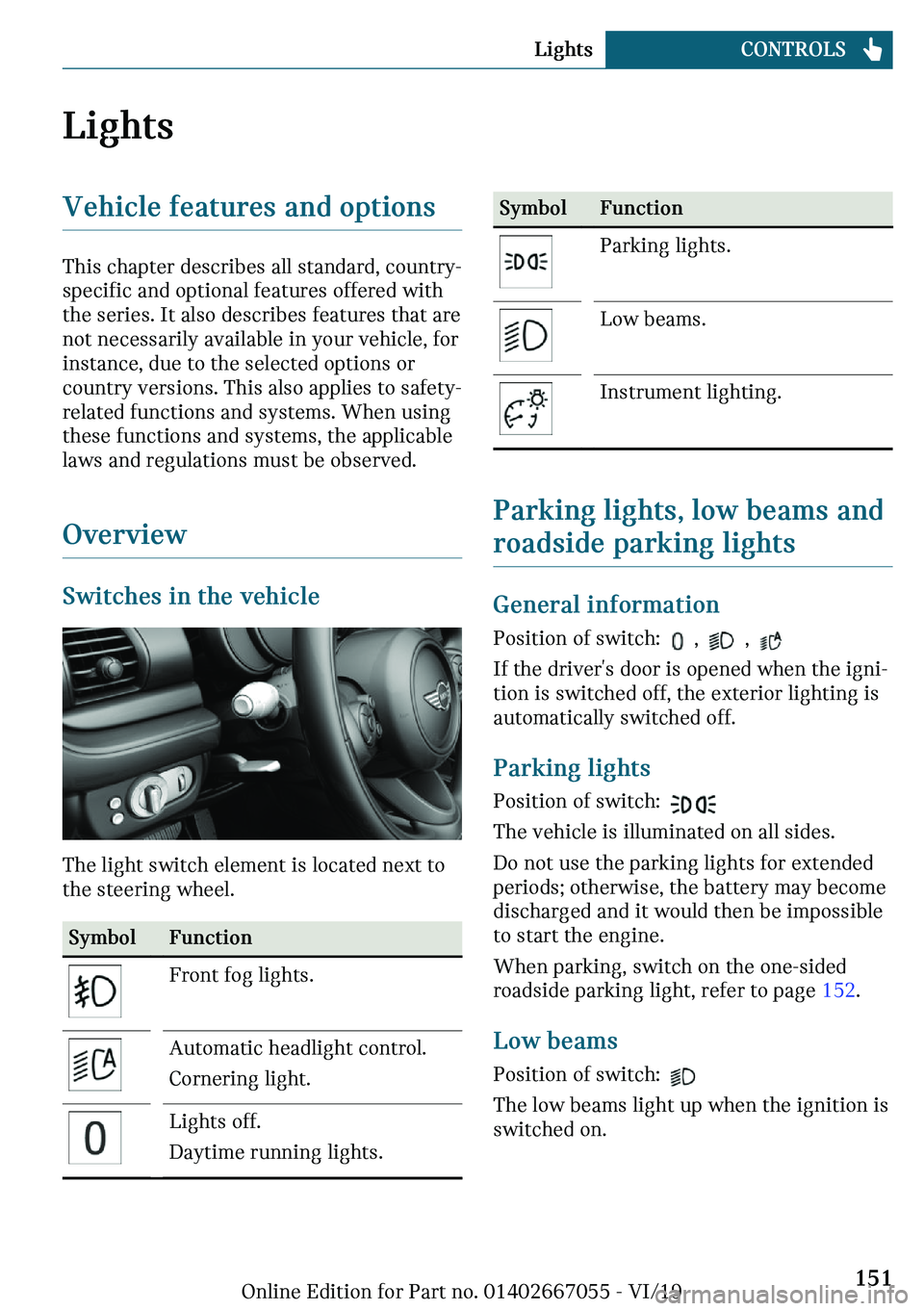 MINI CLUBMAN 2020  Owners Manual �A�