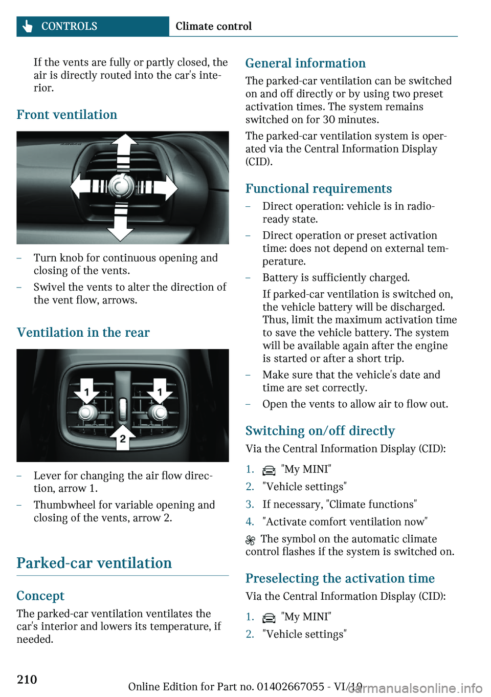 MINI CLUBMAN 2020  Owners Manual �-�f��
