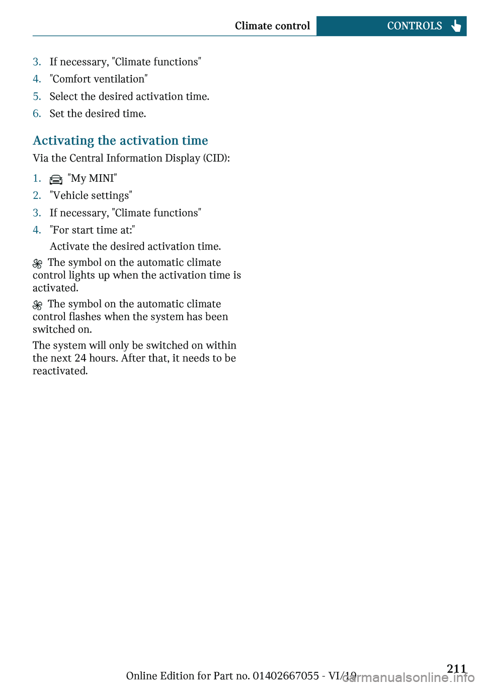 MINI CLUBMAN 2020  Owners Manual c�-�f��n�