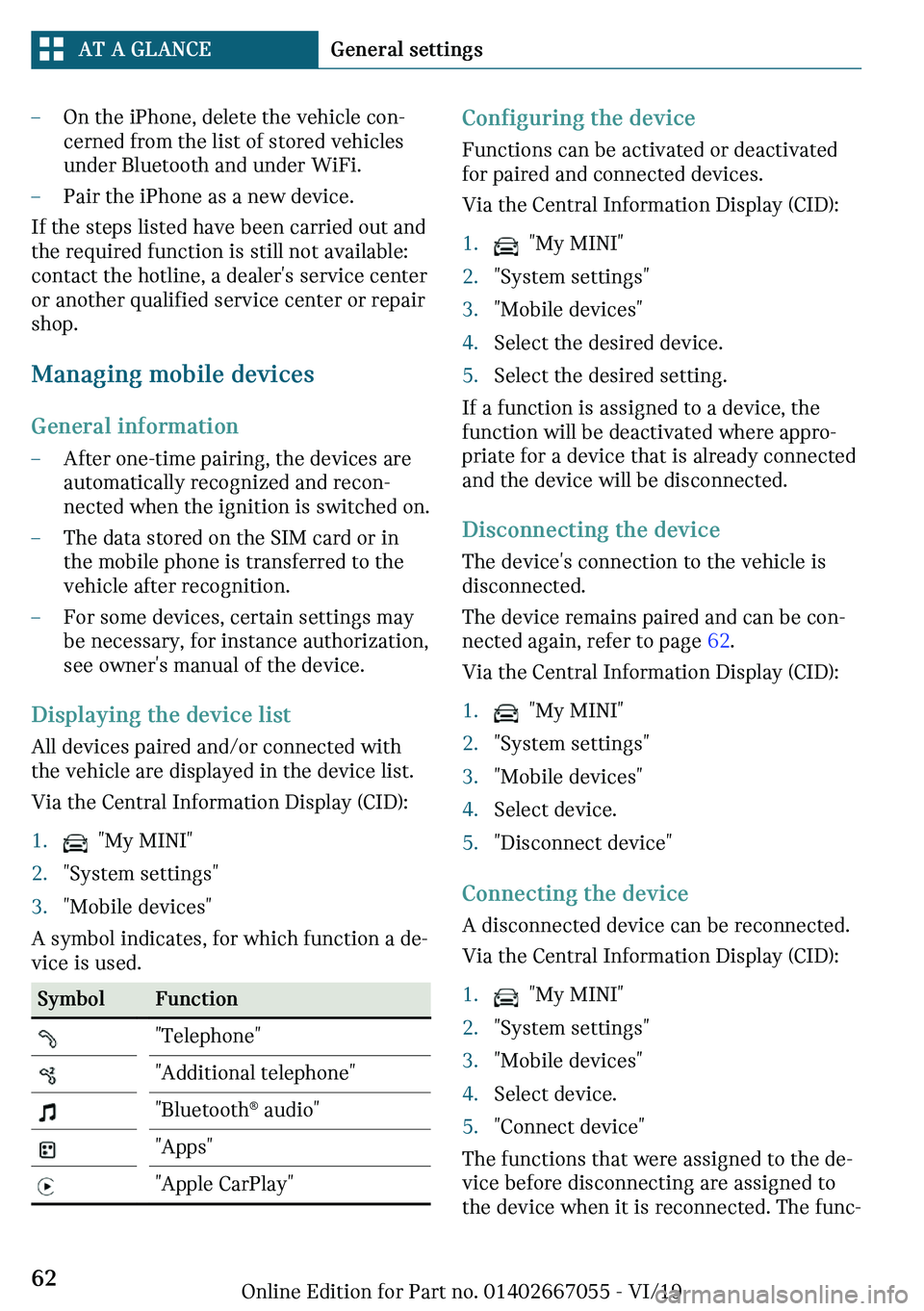 MINI CLUBMAN 2020  Owners Manual 