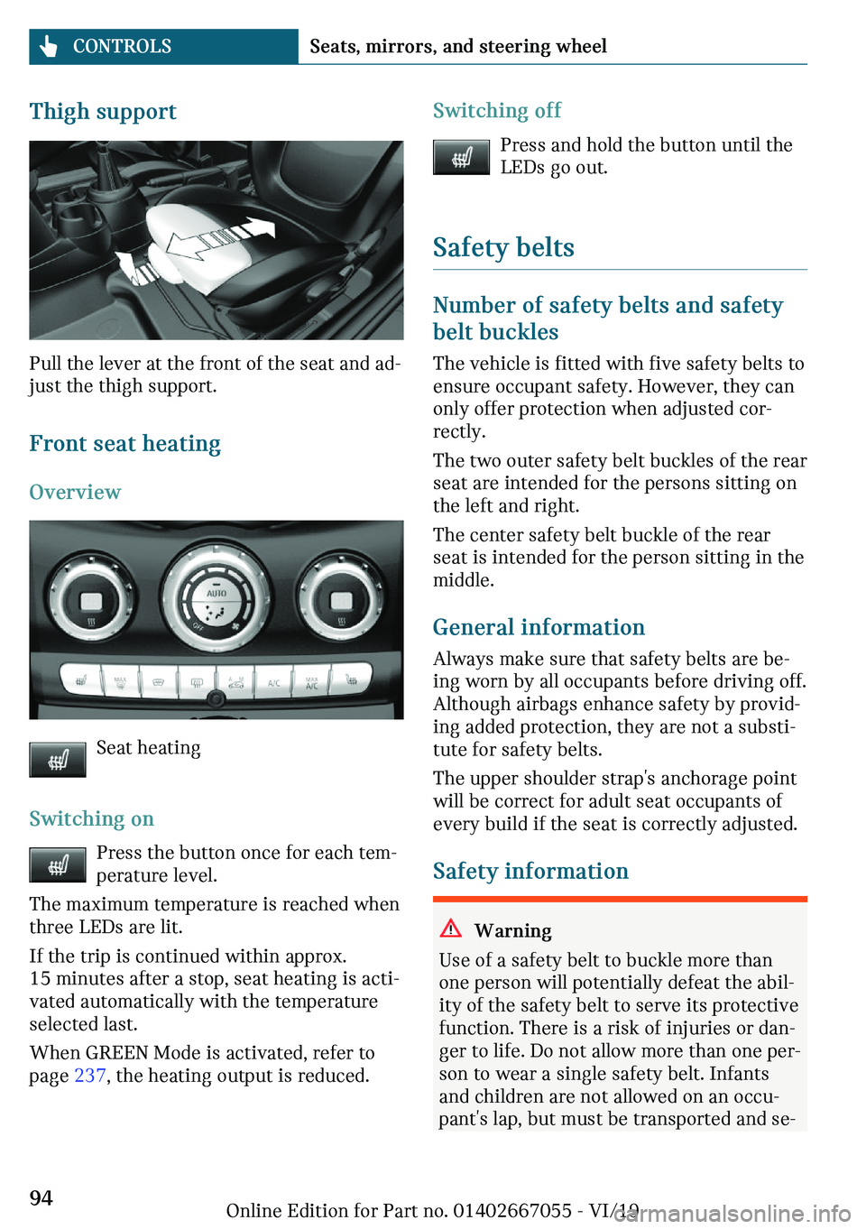 MINI CLUBMAN 2020  Owners Manual �m�