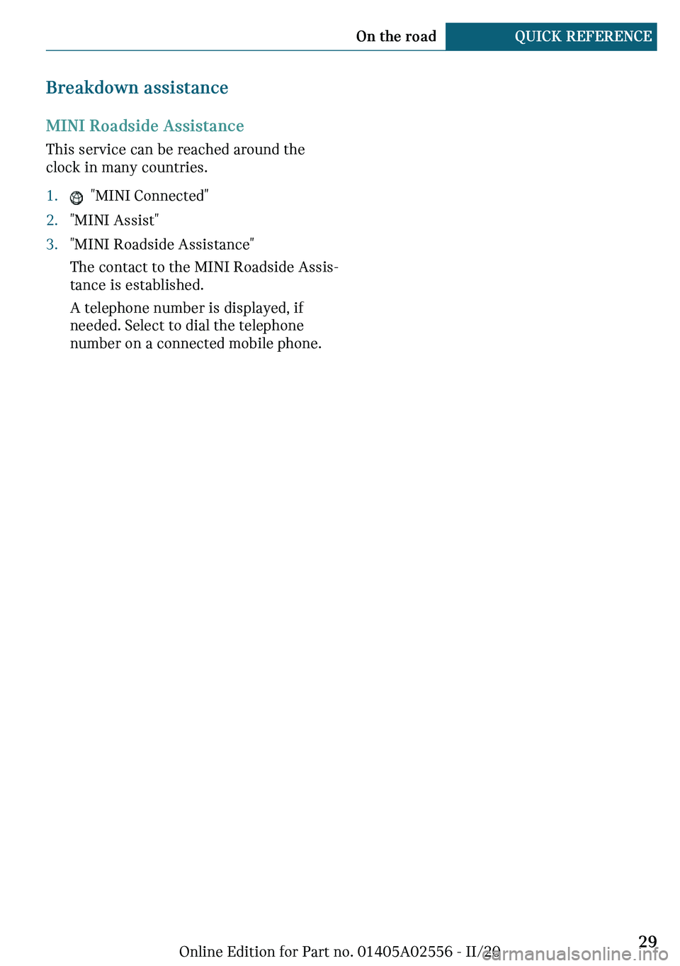 MINI CLUBMAN 2021  Owners Manual �B�r�