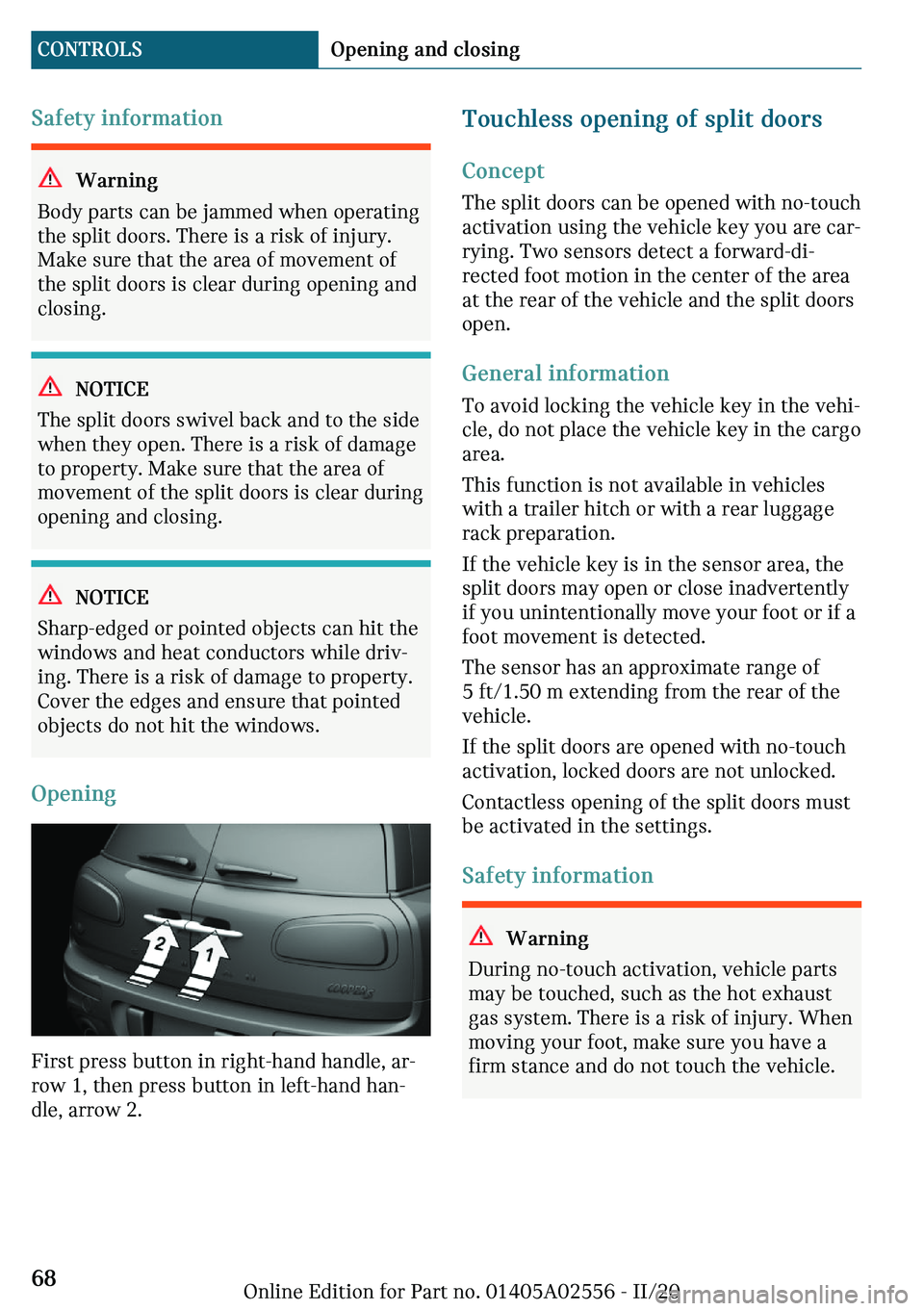 MINI CLUBMAN 2021  Owners Manual �d�