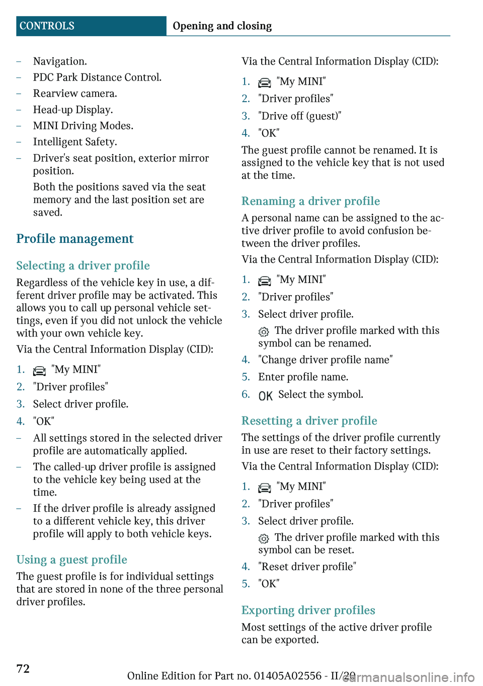 MINI CLUBMAN 2021  Owners Manual 