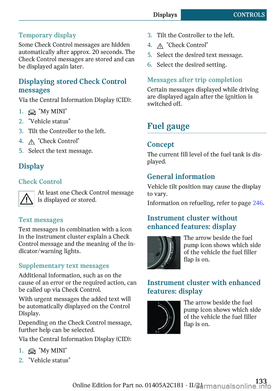 MINI CLUBMAN 2022  Owners Manual �m�