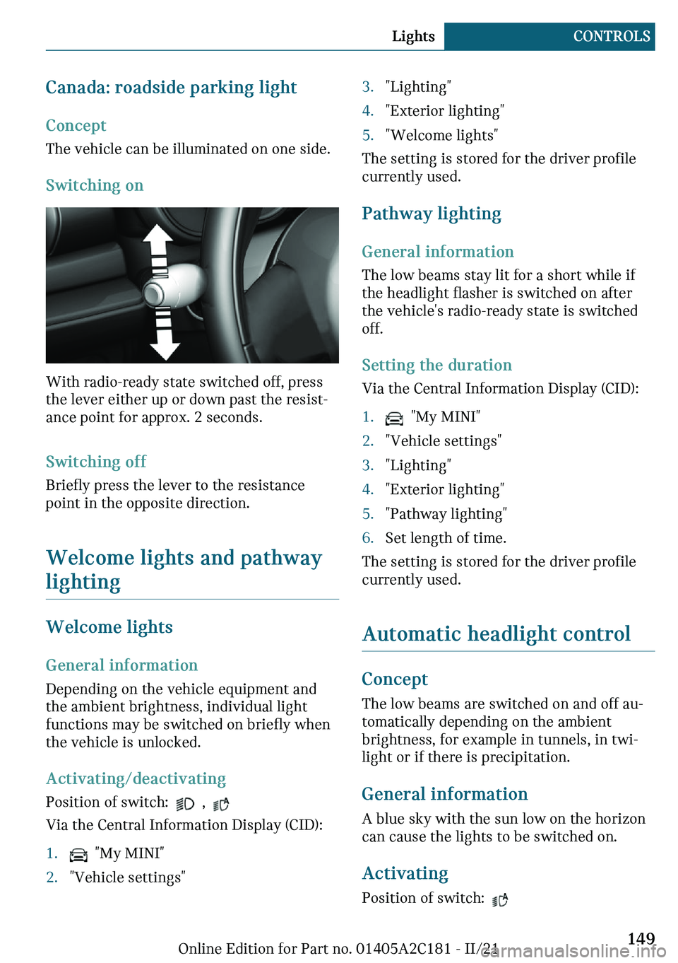 MINI CLUBMAN 2022  Owners Manual �C�