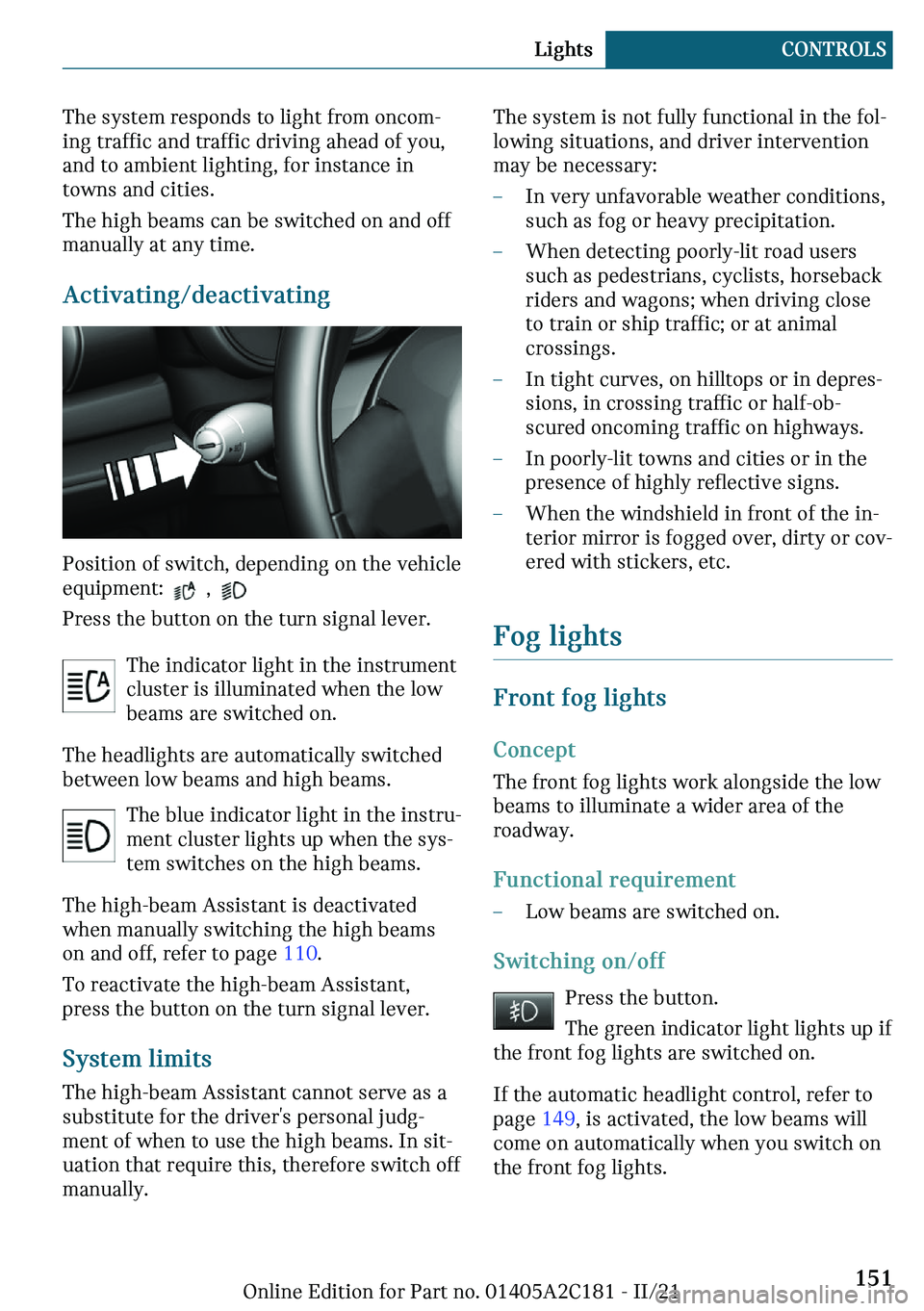 MINI CLUBMAN 2022  Owners Manual �m�