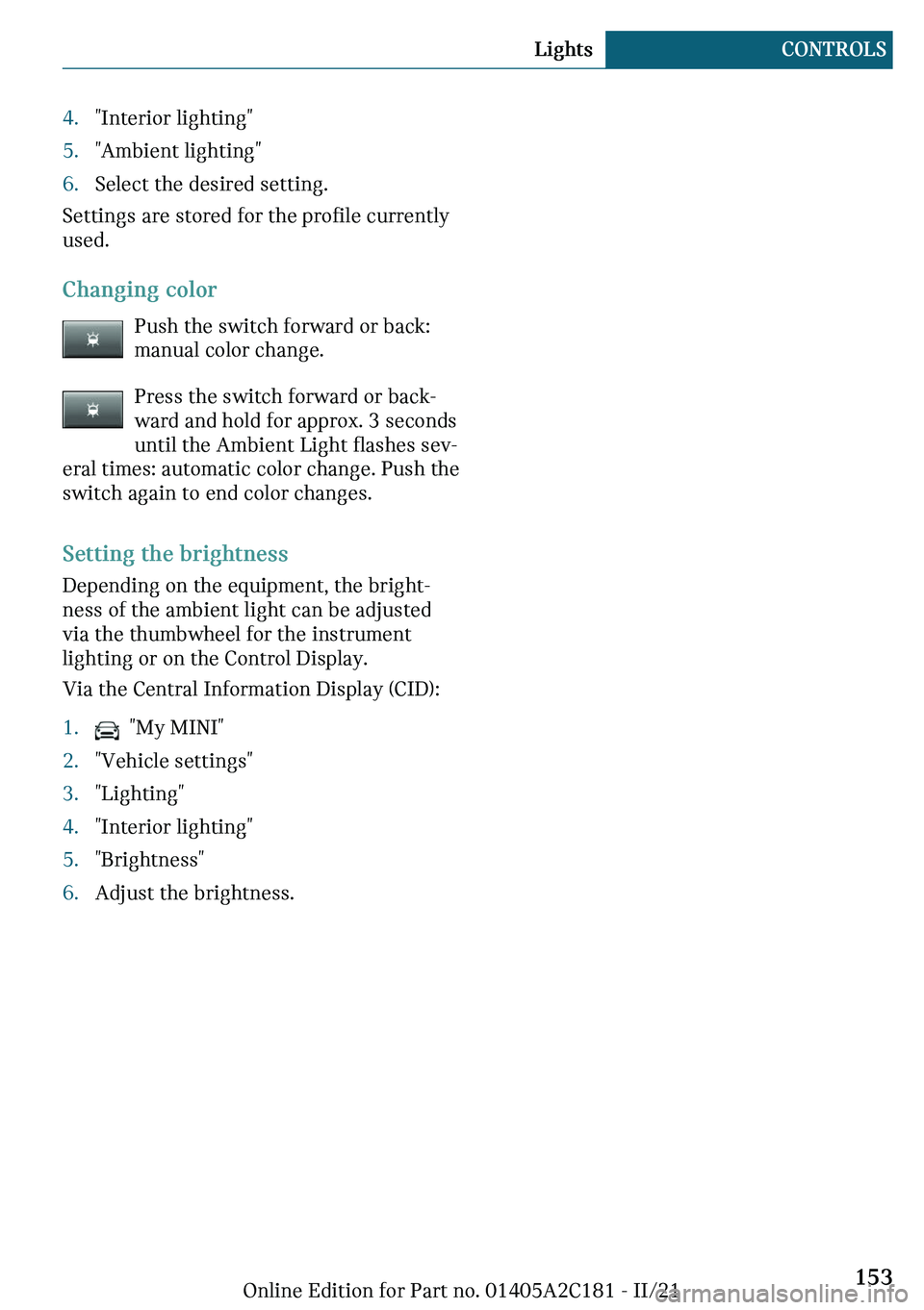 MINI CLUBMAN 2022  Owners Manual c