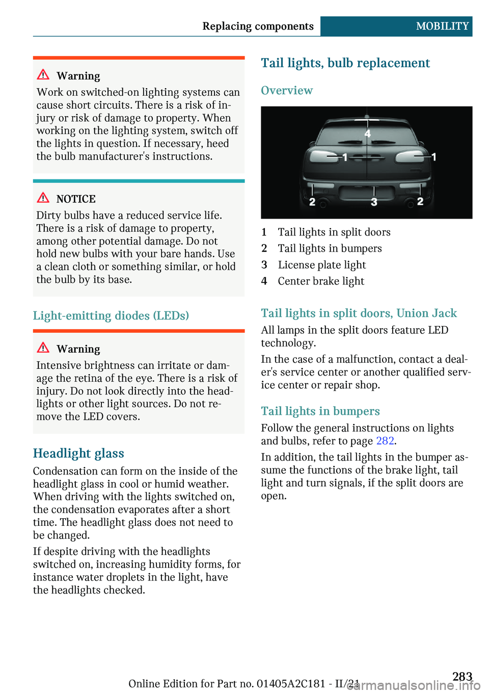 MINI CLUBMAN 2022  Owners Manual �W�