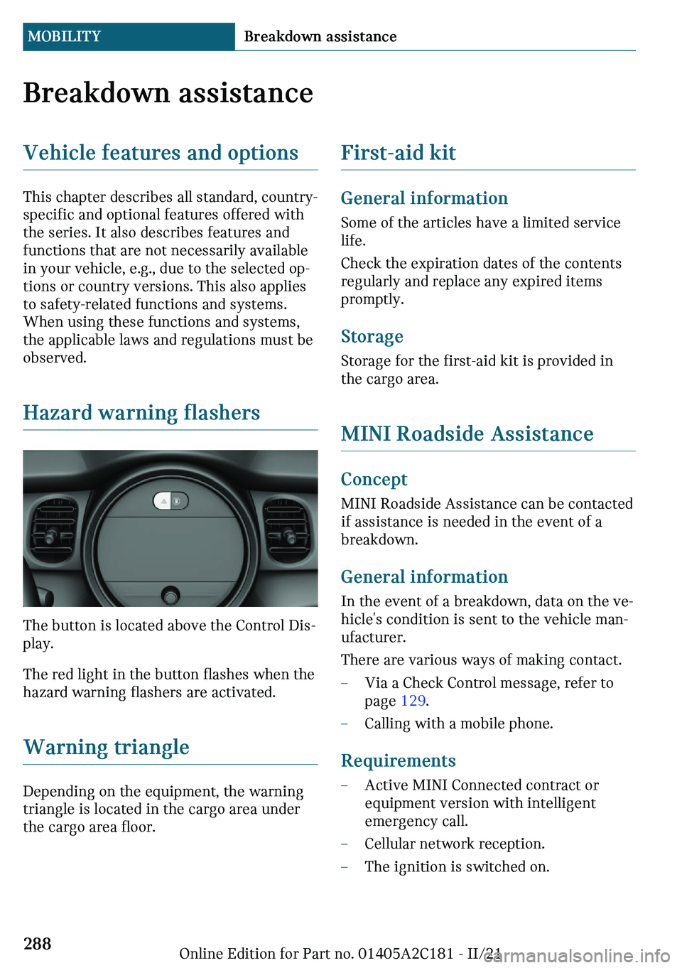 MINI CLUBMAN 2022  Owners Manual �B�r�