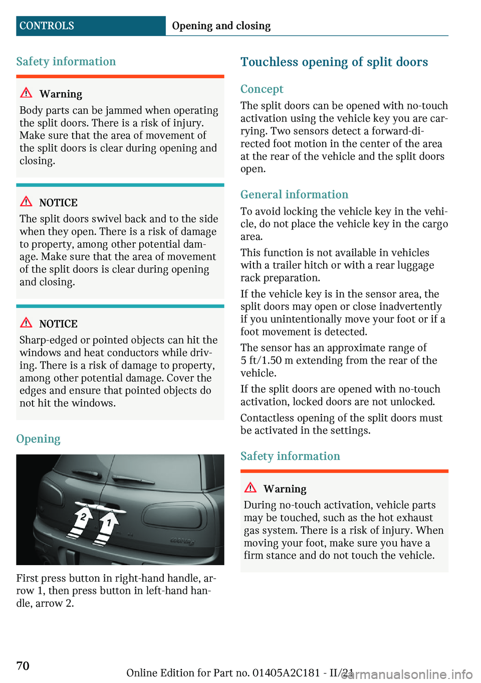 MINI CLUBMAN 2022  Owners Manual �d�
