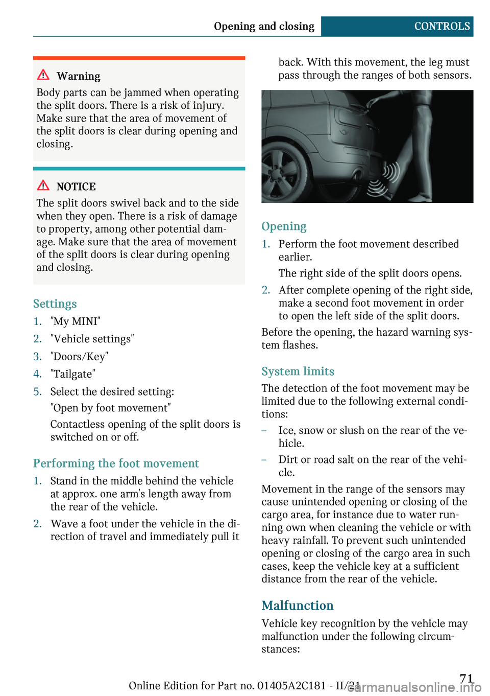 MINI CLUBMAN 2022  Owners Manual �W�