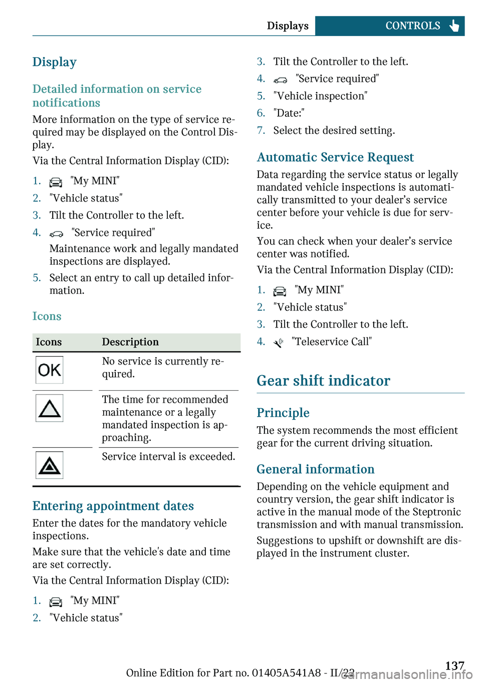 MINI CLUBMAN 2023  Owners Manual ��