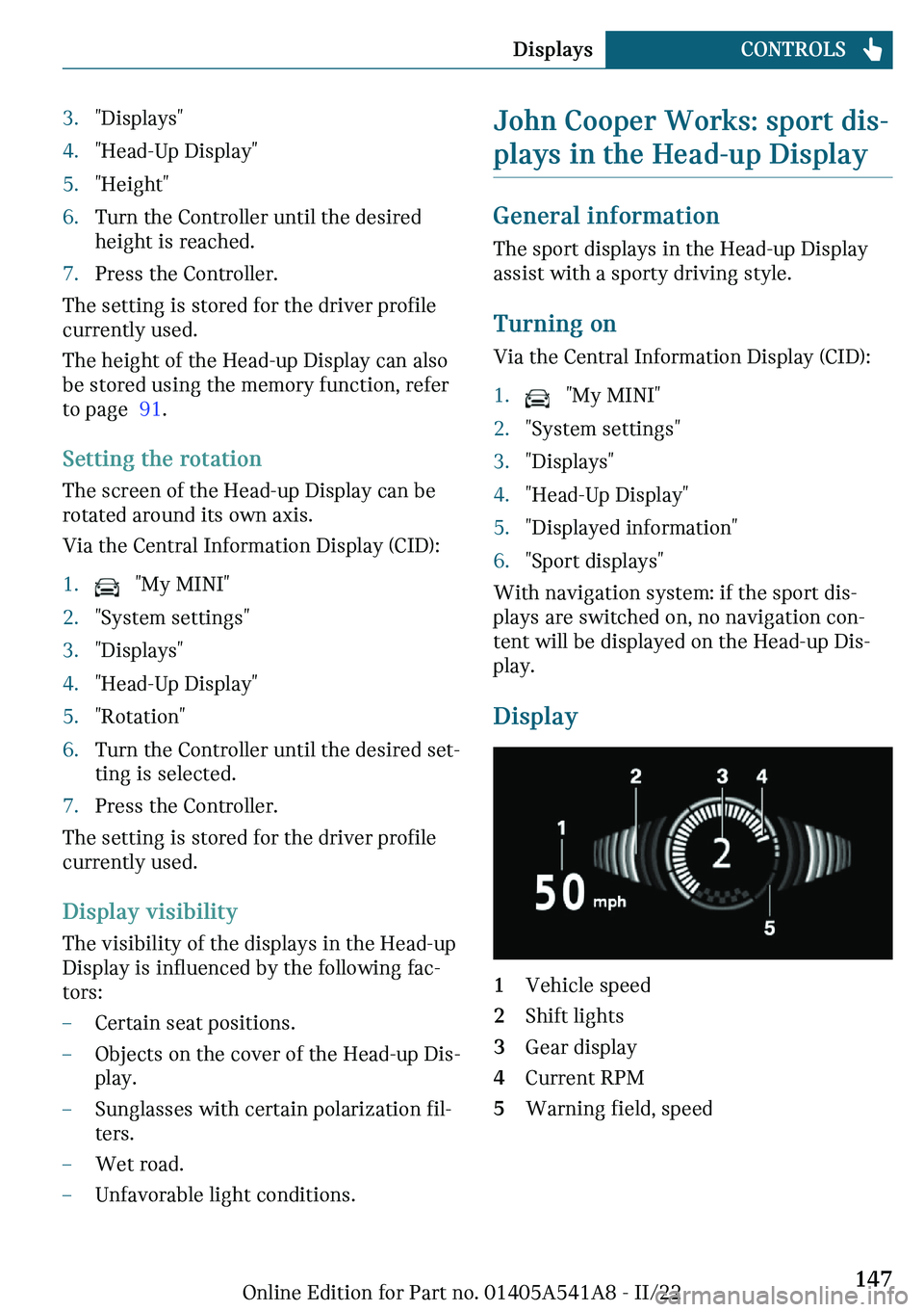 MINI CLUBMAN 2023  Owners Manual c