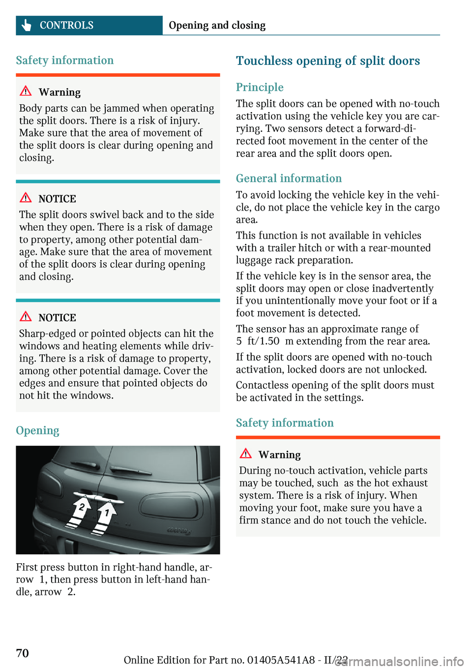 MINI CLUBMAN 2023  Owners Manual �d�