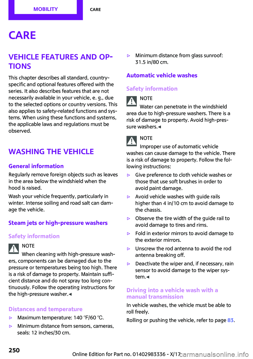 MINI COOPER 2018  Owners Manual �C�a�r�e�V�e�h�i�c�l�e��f�e�a�t�u�r�e�s��a�n�d��o�p