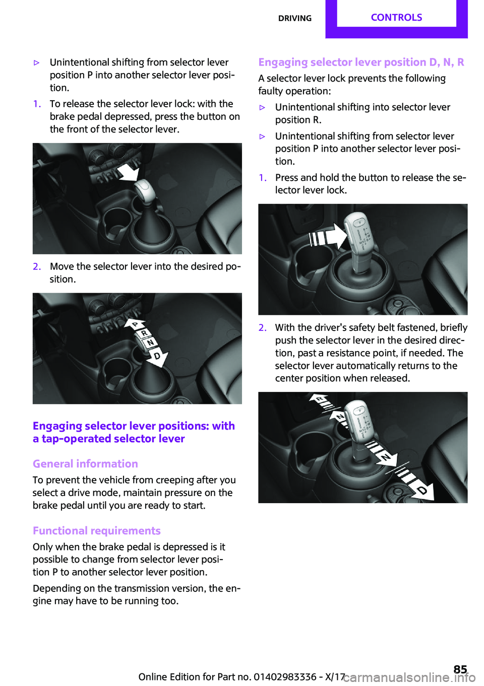 MINI COOPER 2018  Owners Manual '