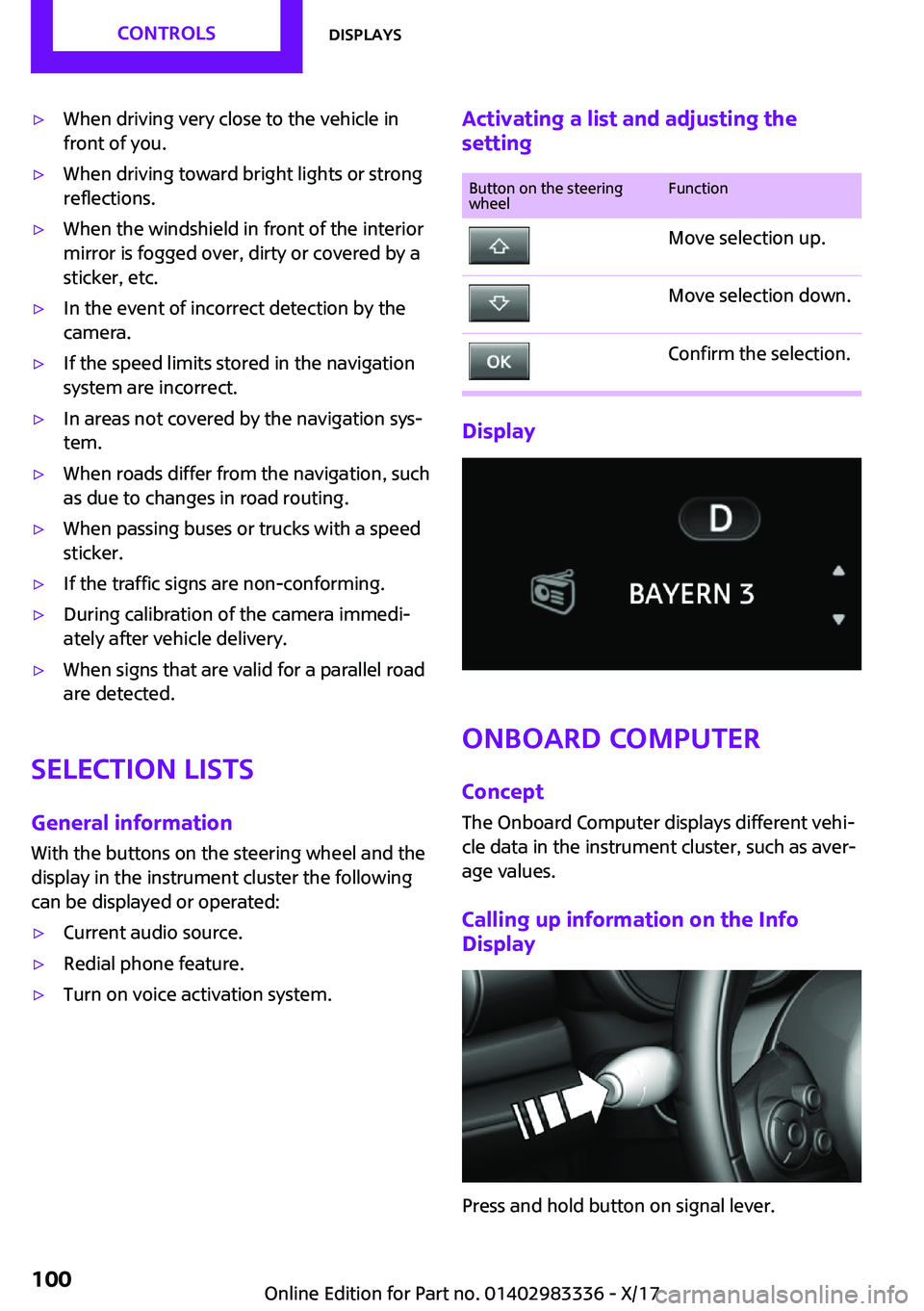 MINI COOPER 2018  Owners Manual '