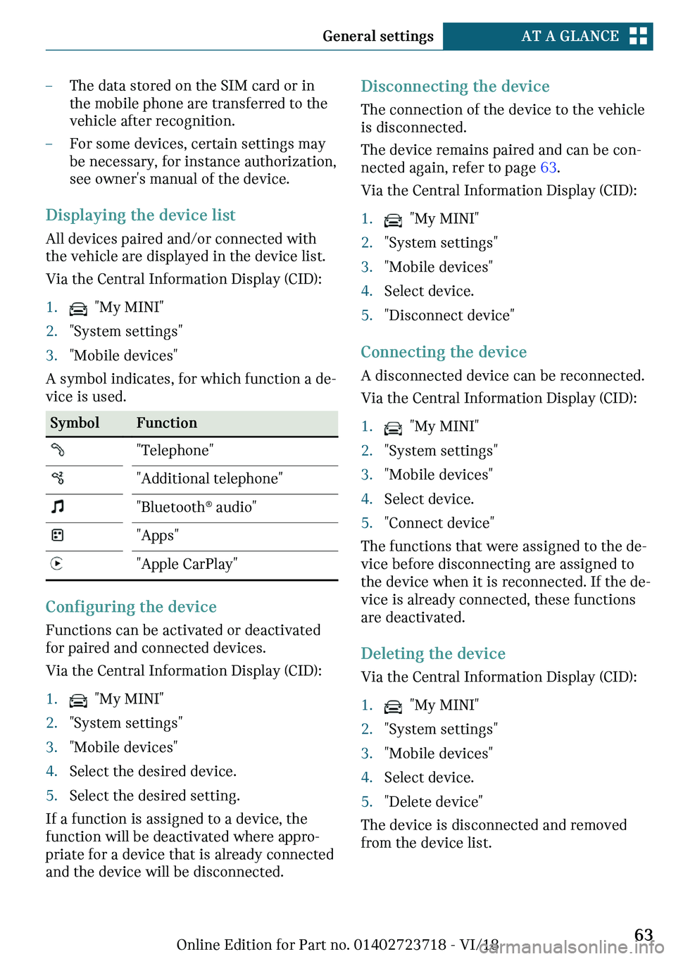 MINI COOPER 2019  Owners Manual 