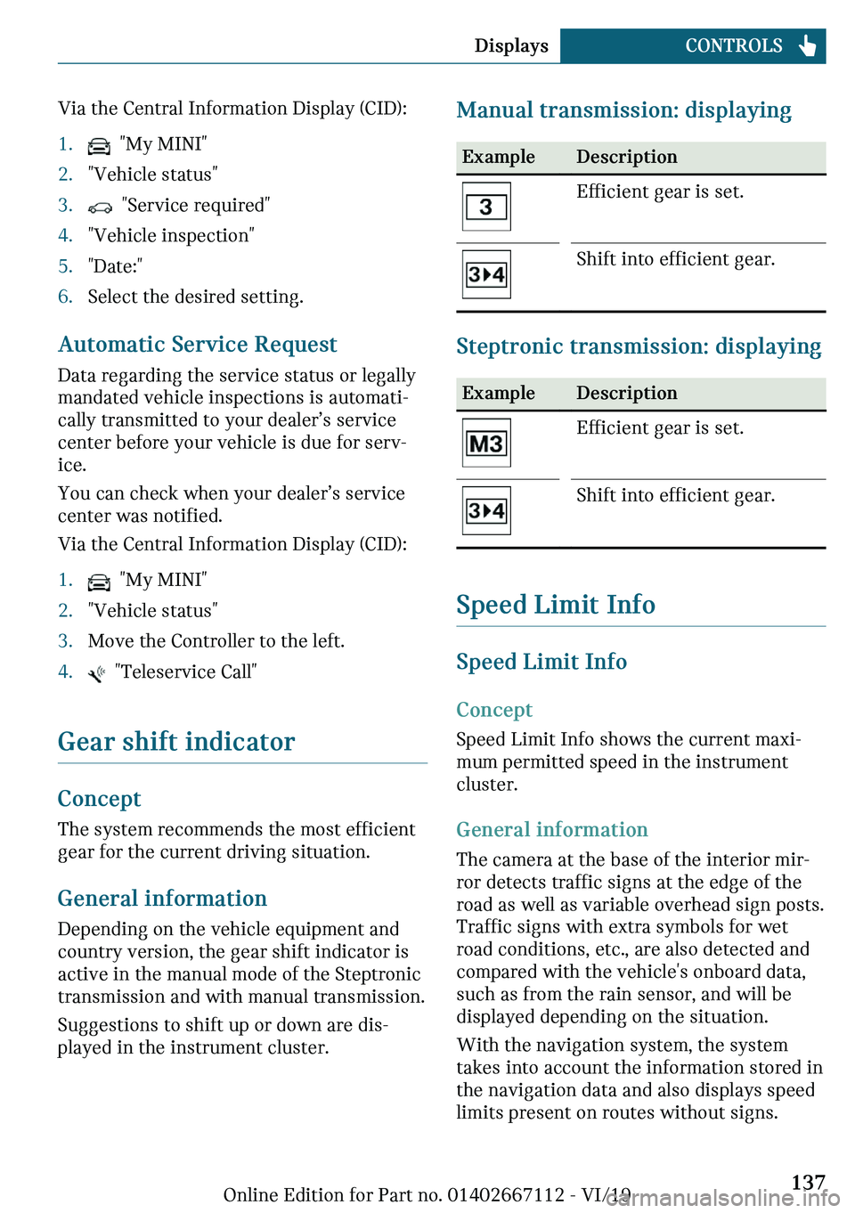 MINI COOPER 2020  Owners Manual �V�