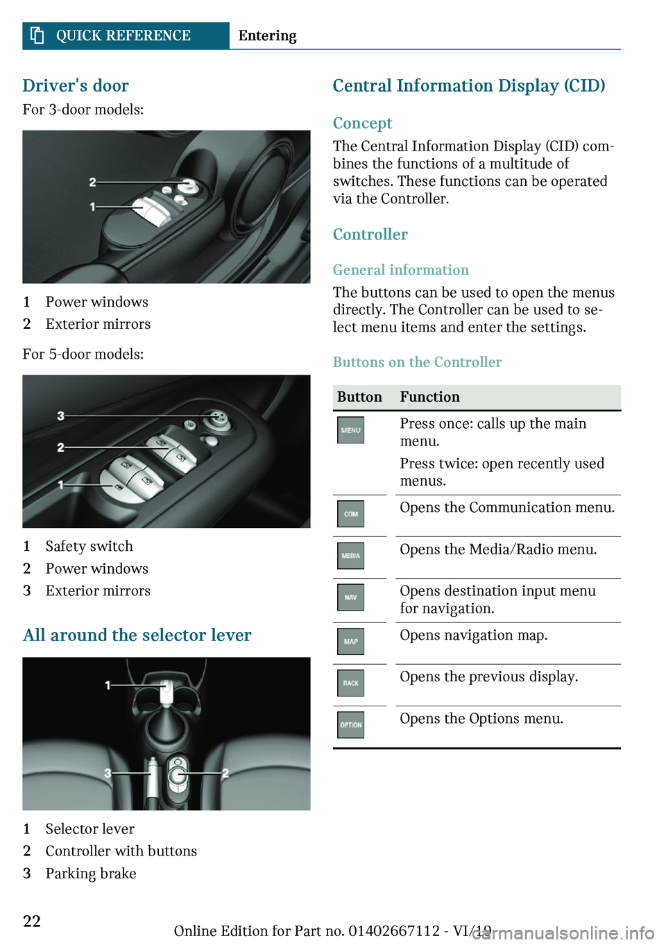 MINI COOPER 2020  Owners Manual ��r�