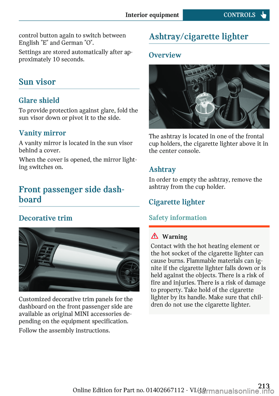 MINI COOPER 2020  Owners Manual �c�