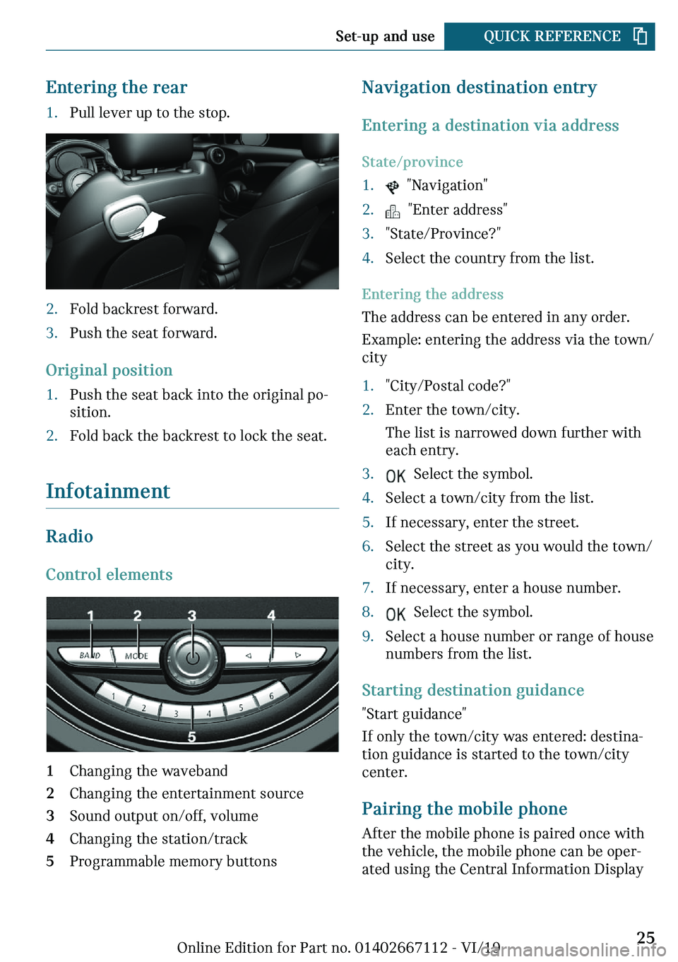 MINI COOPER 2020  Owners Manual ��n�