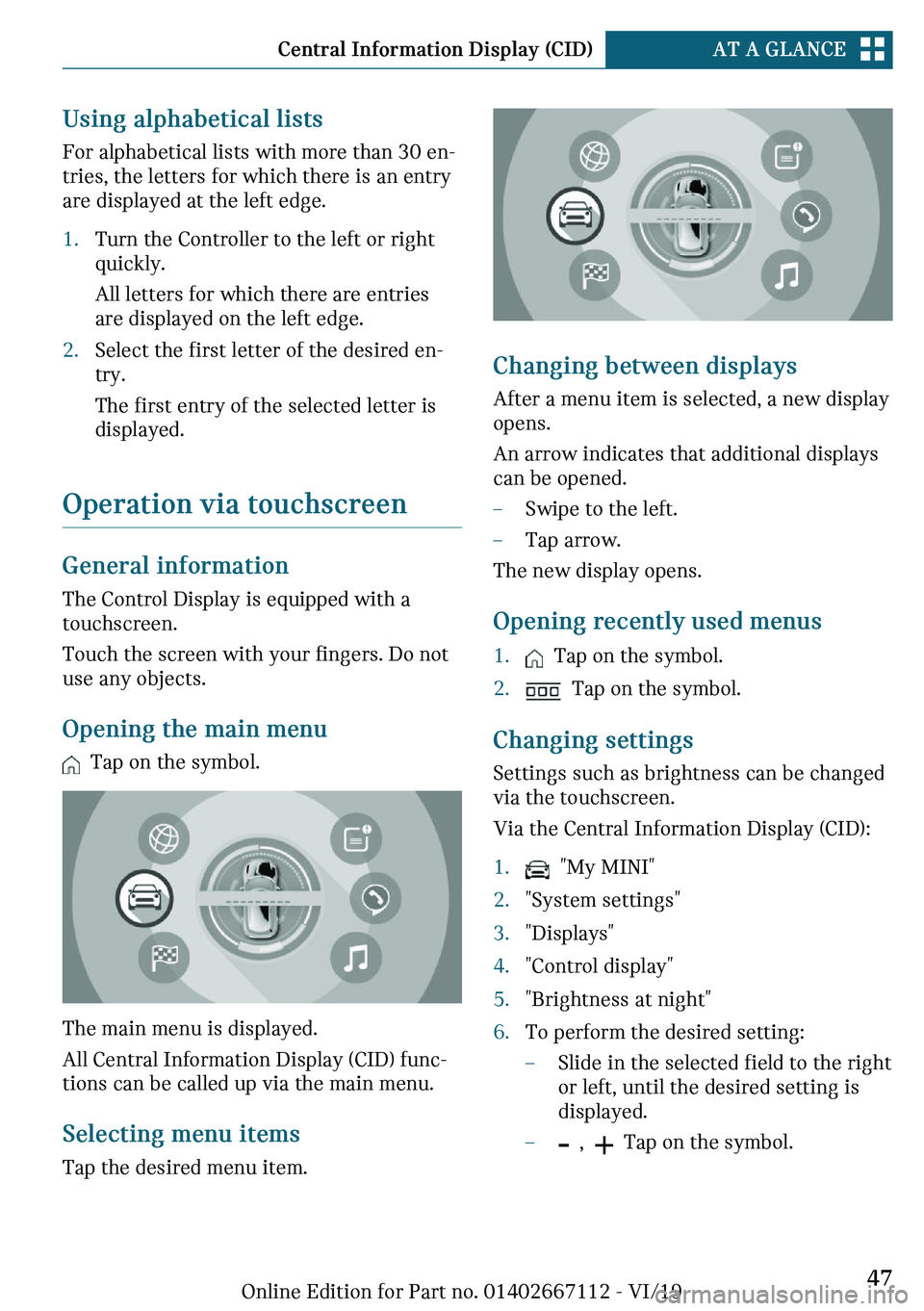 MINI COOPER 2020  Owners Manual �r�