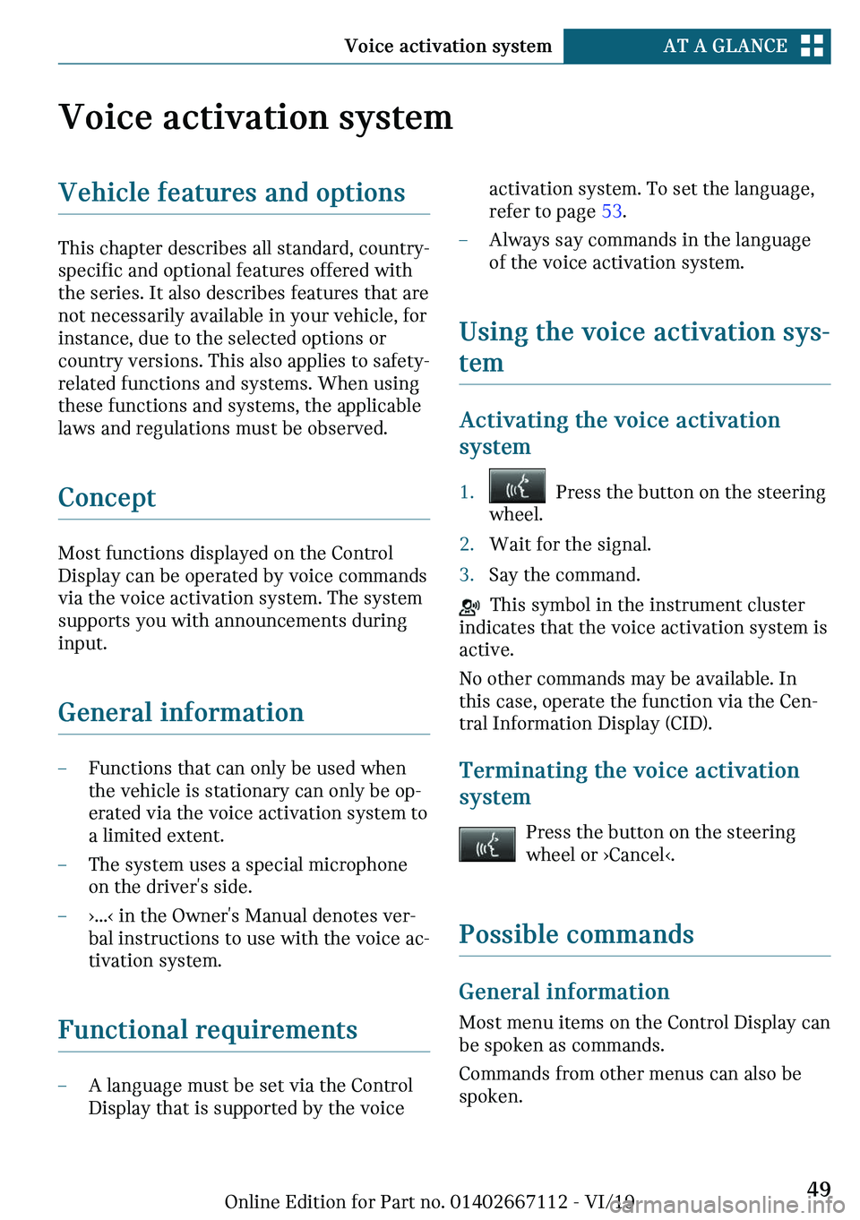 MINI COOPER 2020  Owners Manual �V�