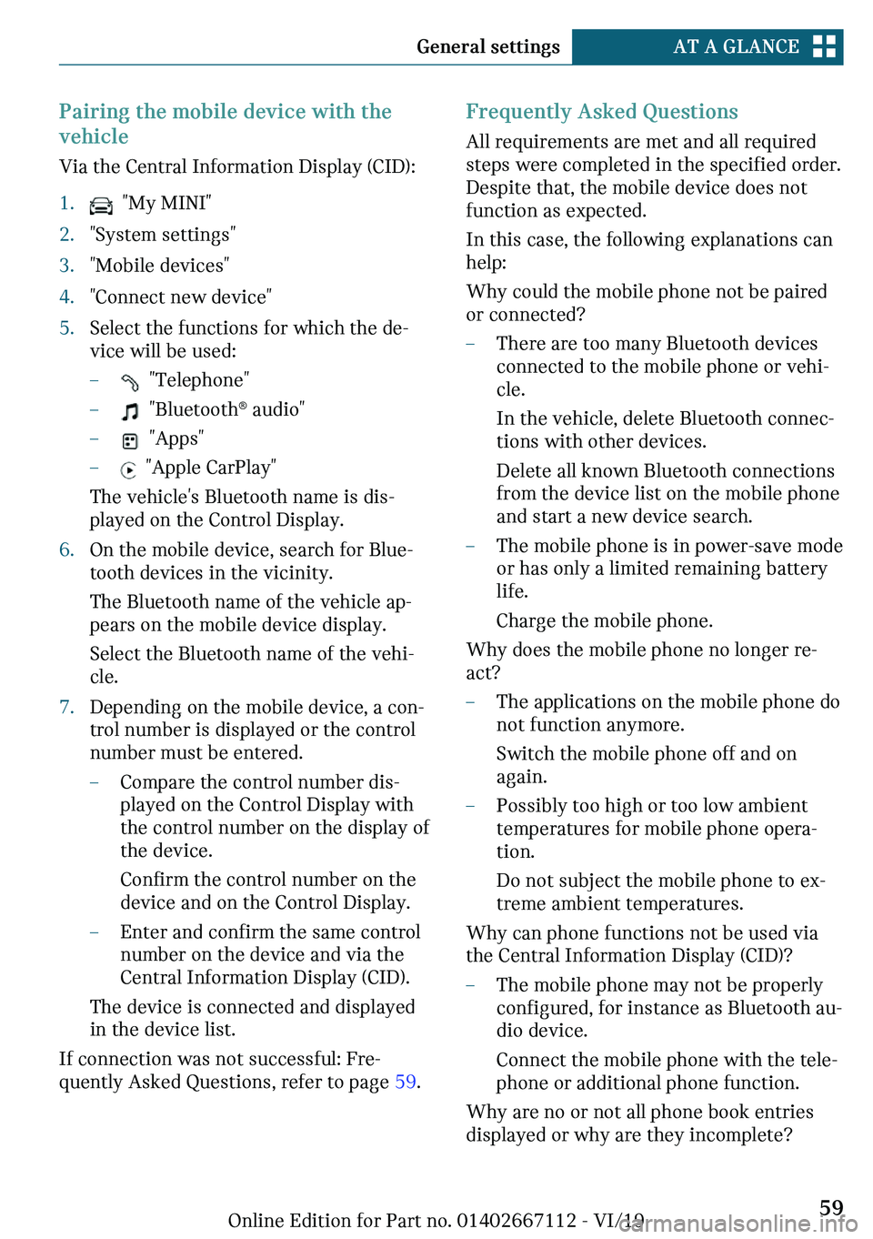 MINI COOPER 2020  Owners Manual �\�