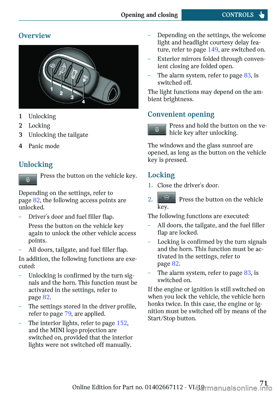 MINI COOPER 2020  Owners Manual �O	�