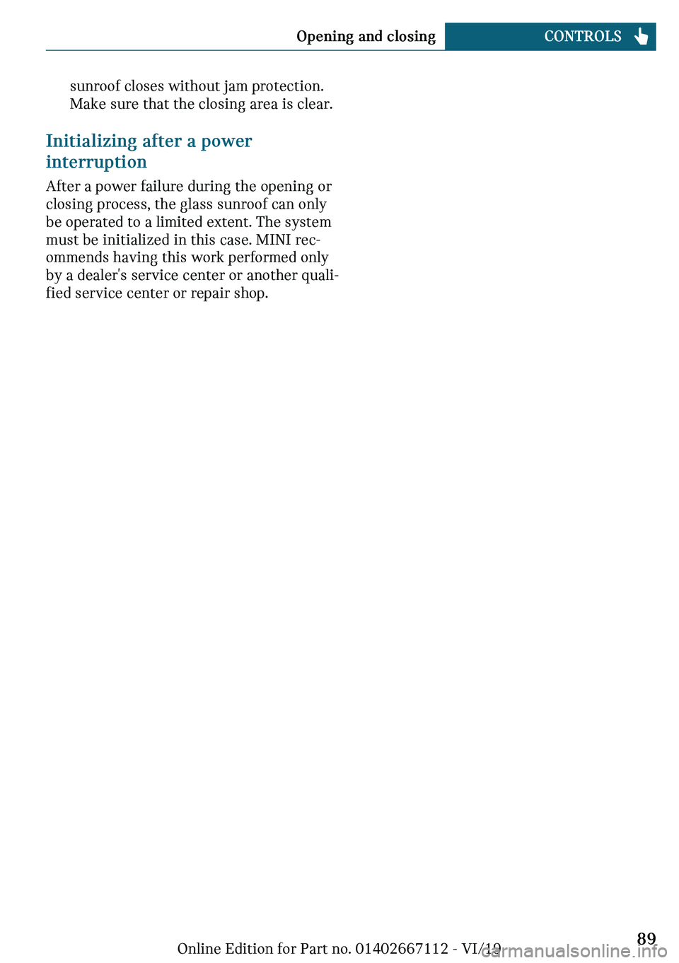 MINI COOPER 2020  Owners Manual �