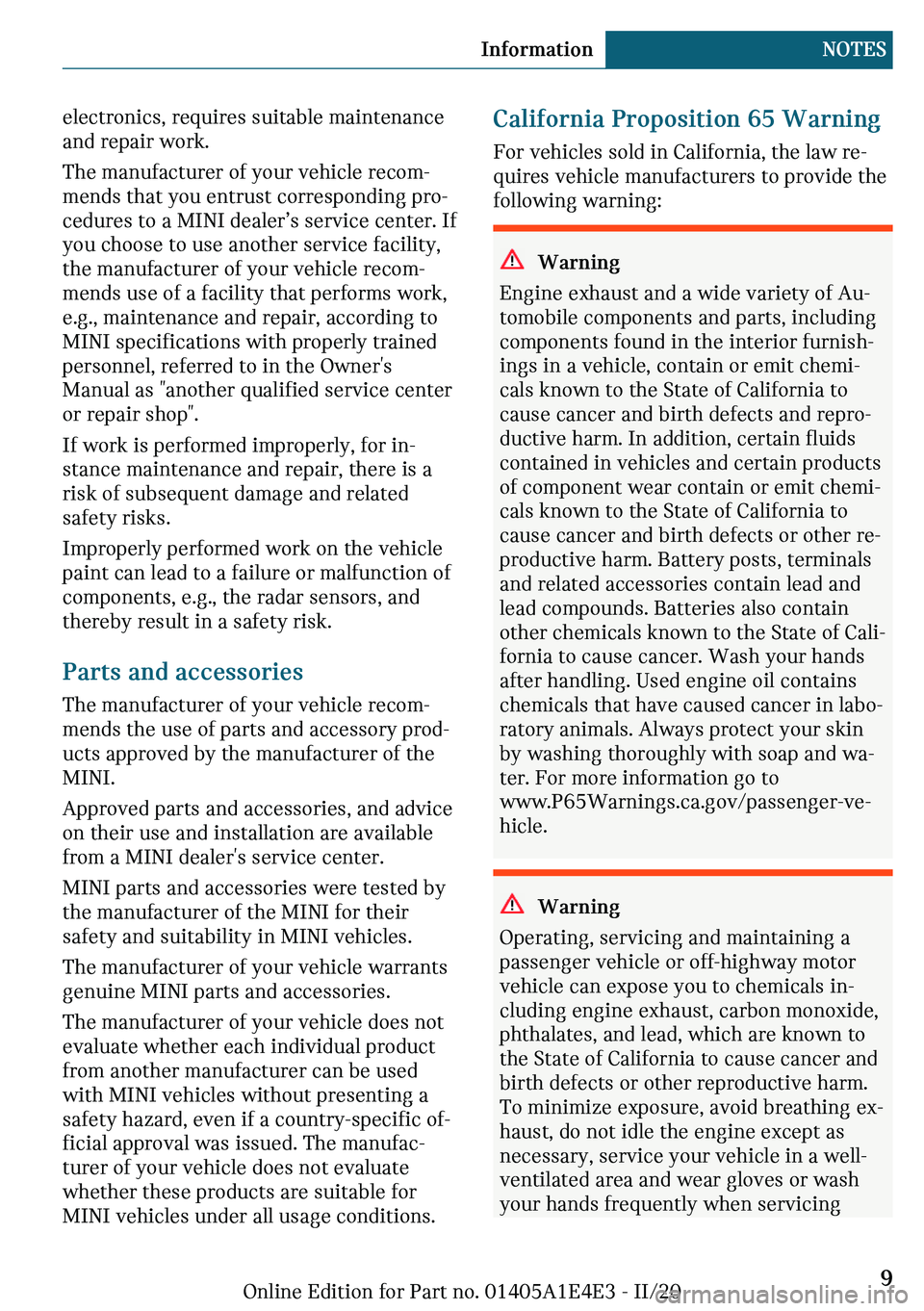 MINI COOPER 2021  Owners Manual �