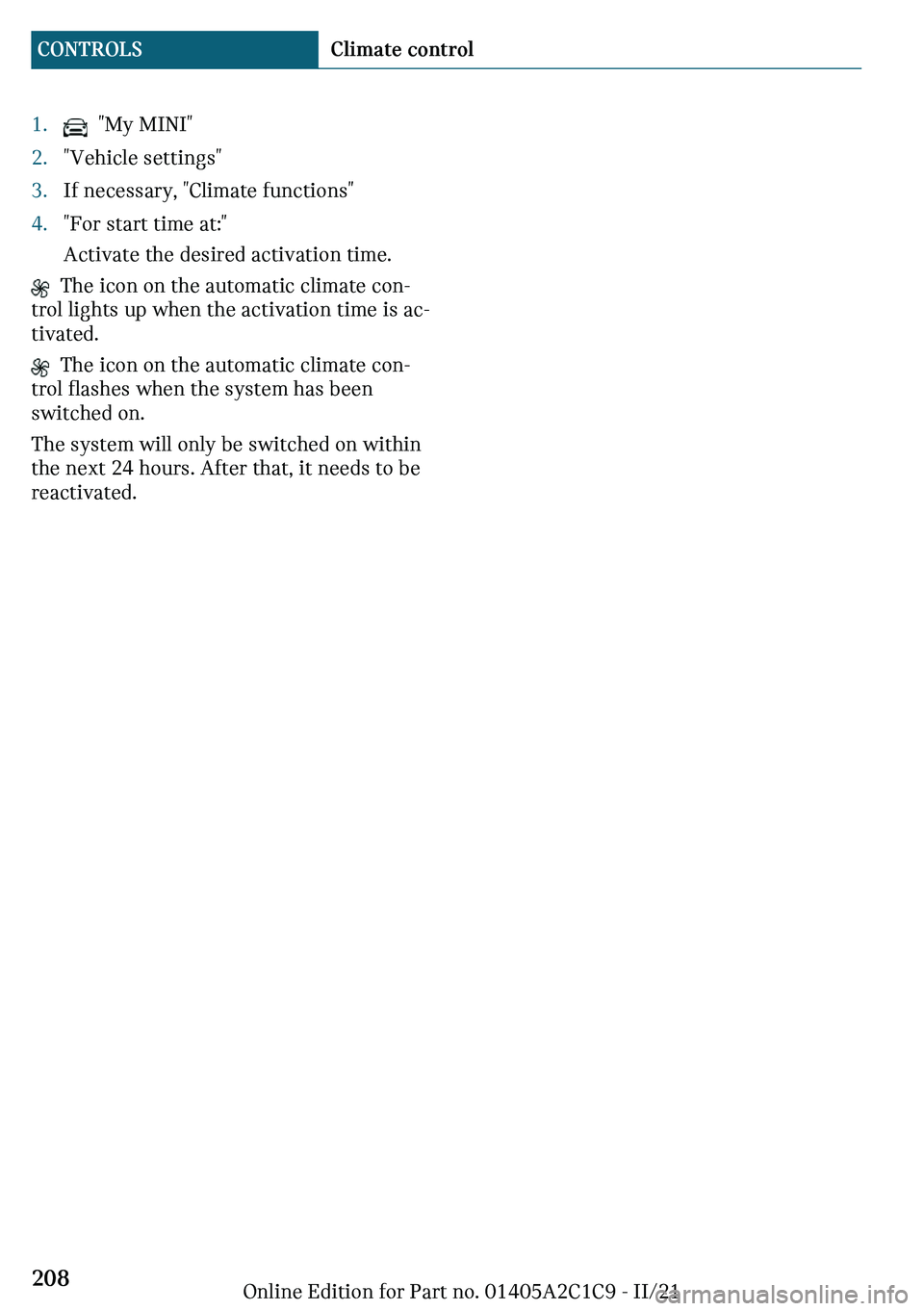 MINI COOPER 2022  Owners Manual c��