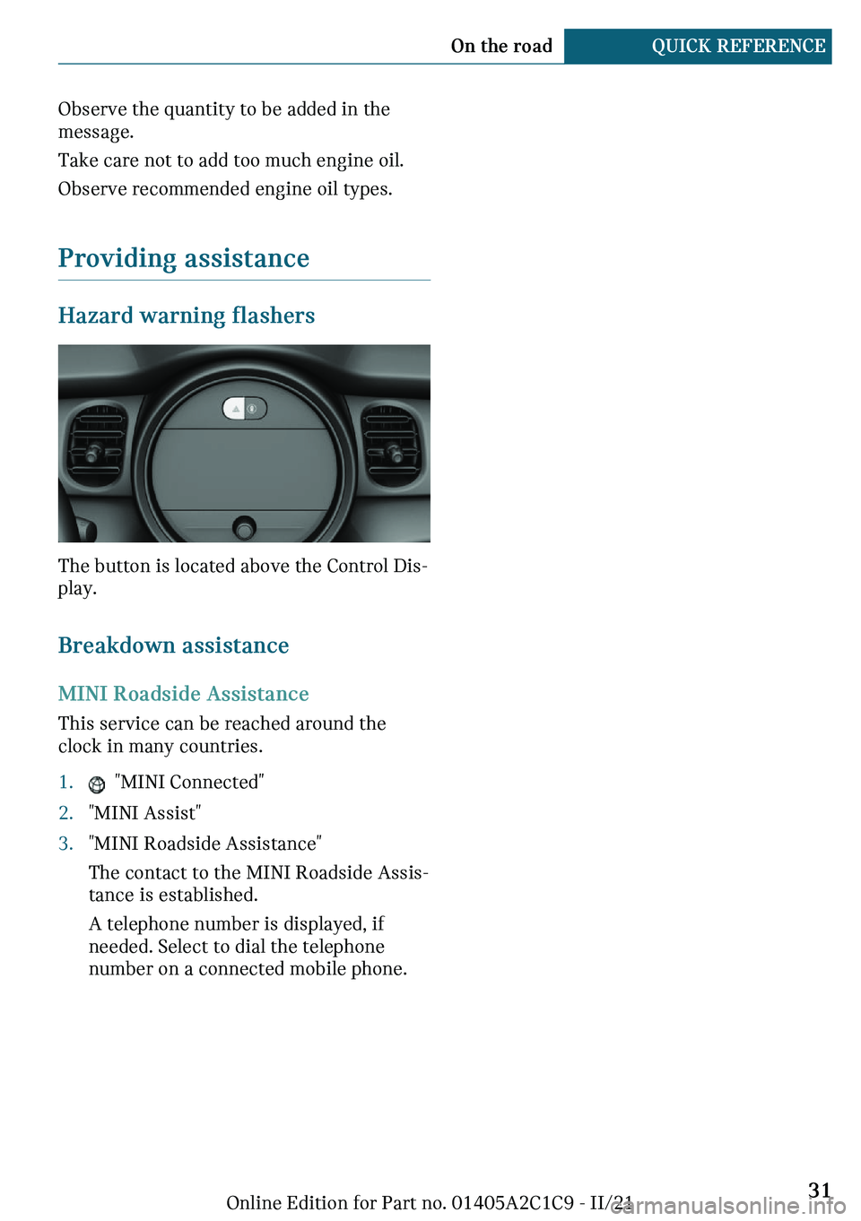 MINI COOPER 2022  Owners Manual �O�b�