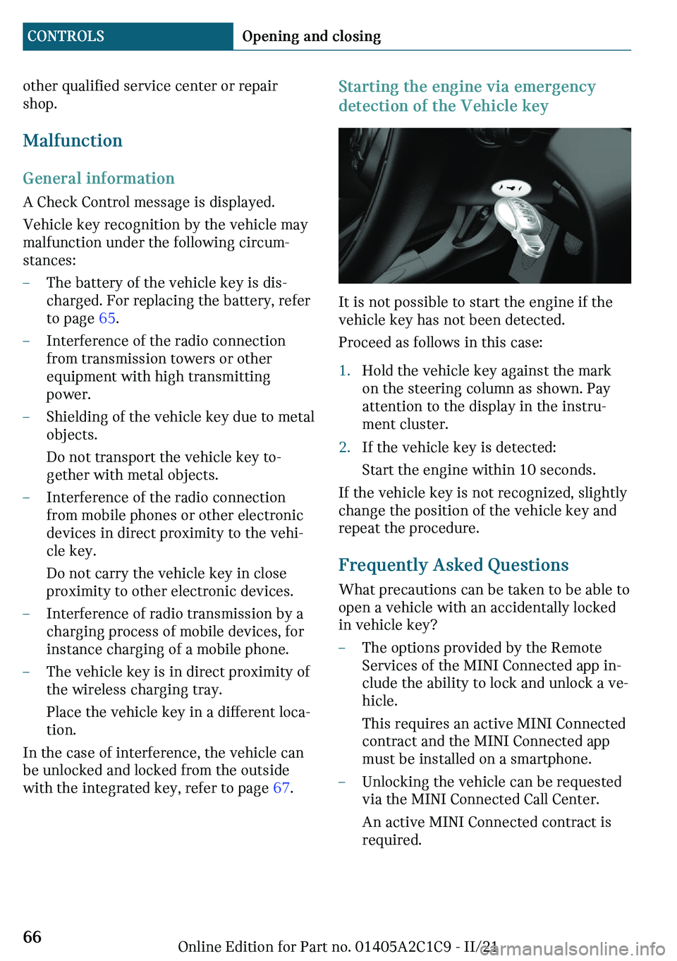 MINI COOPER 2022  Owners Manual �