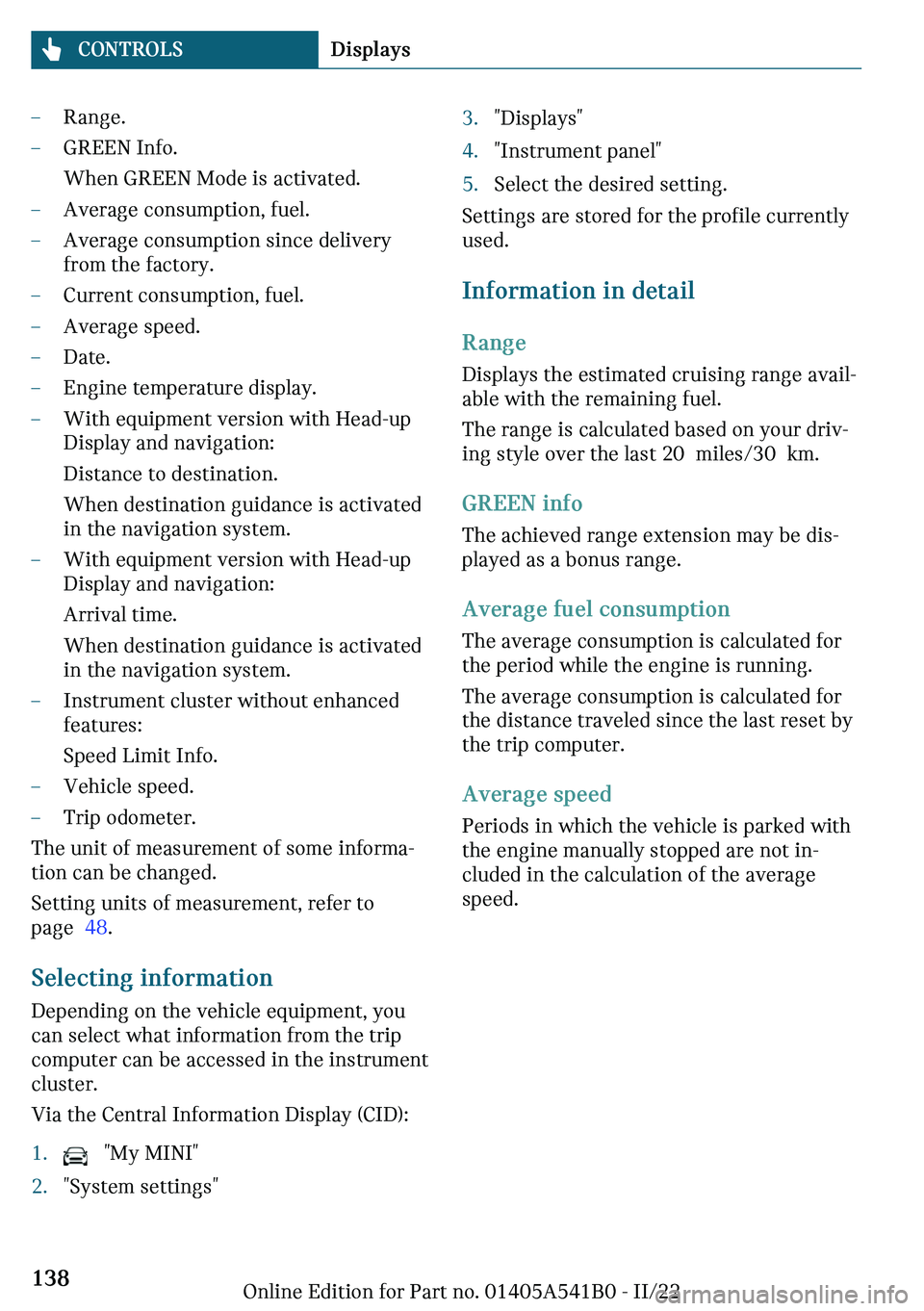 MINI COOPER 2023  Owners Manual 