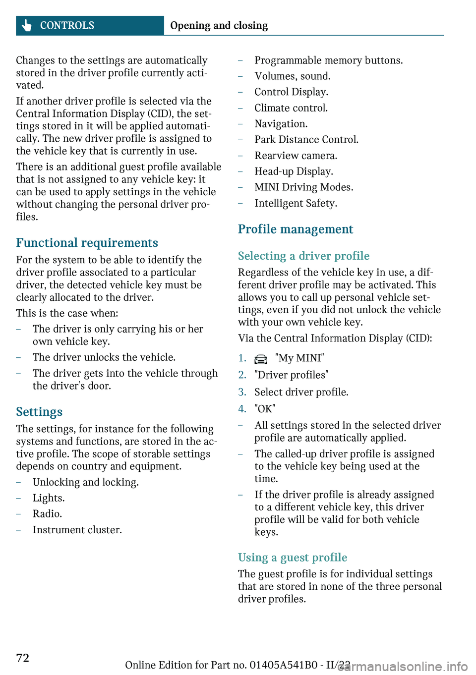 MINI COOPER 2023  Owners Manual �C�