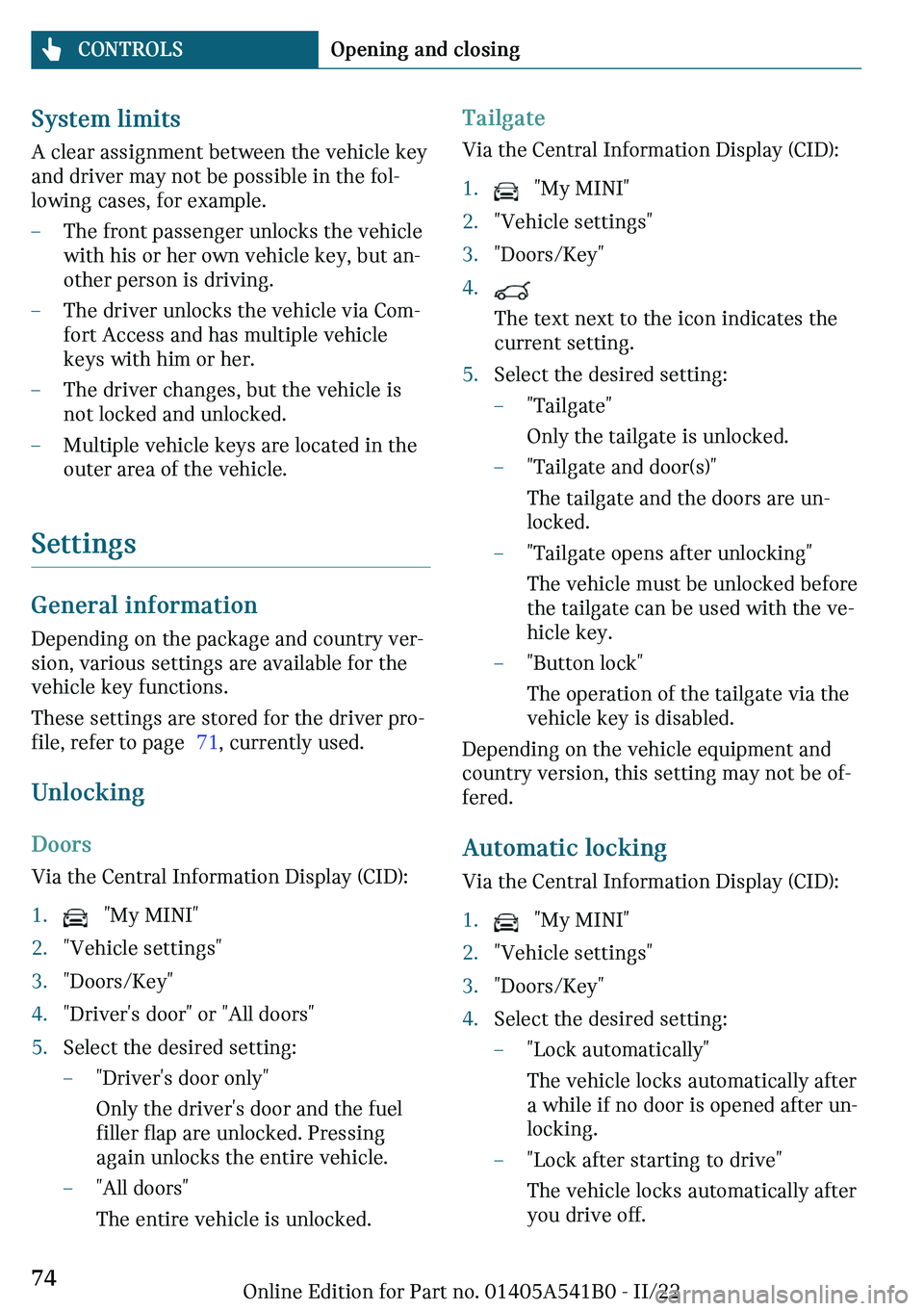 MINI COOPER 2023  Owners Manual �d�