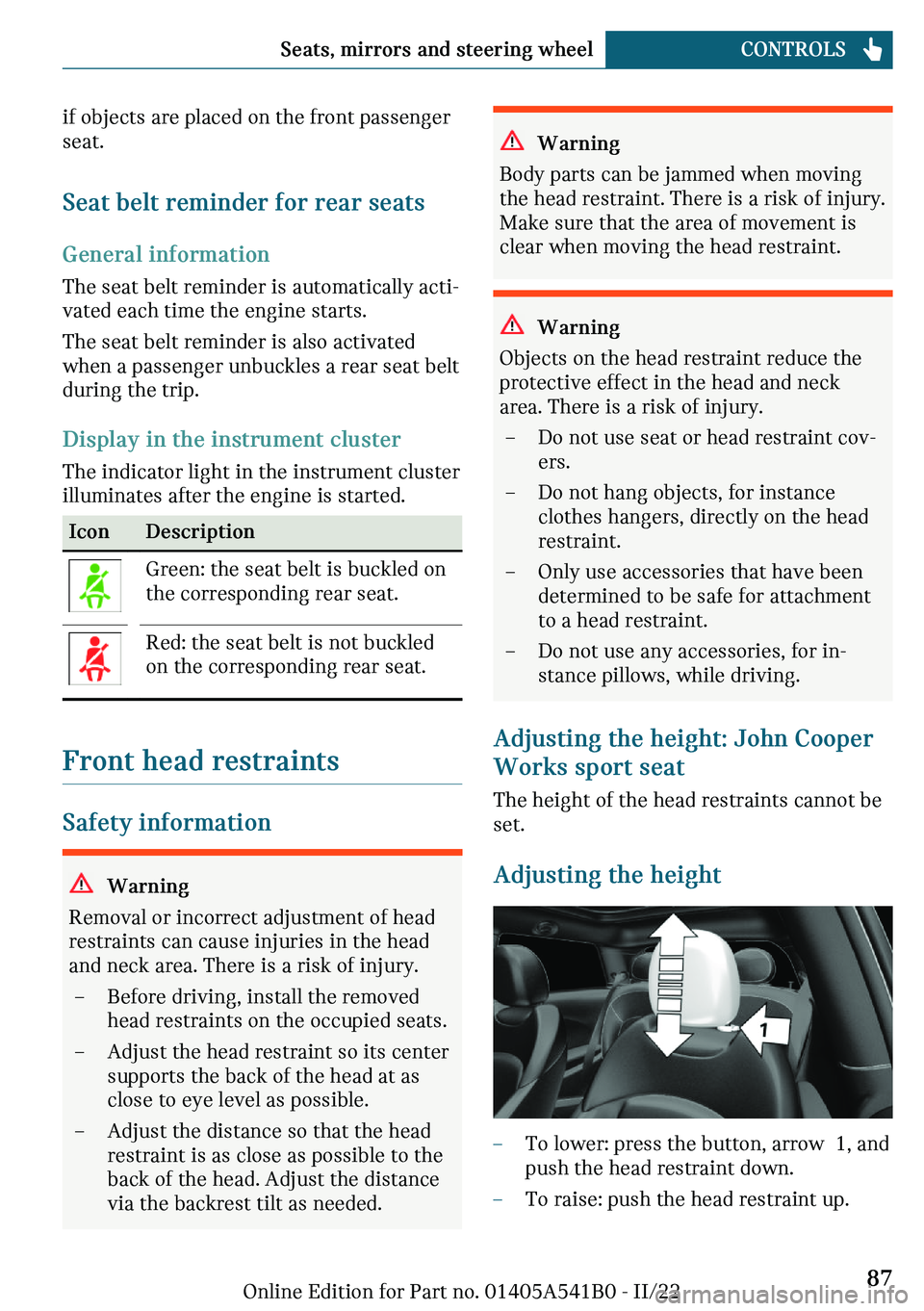 MINI COOPER 2023  Owners Manual �