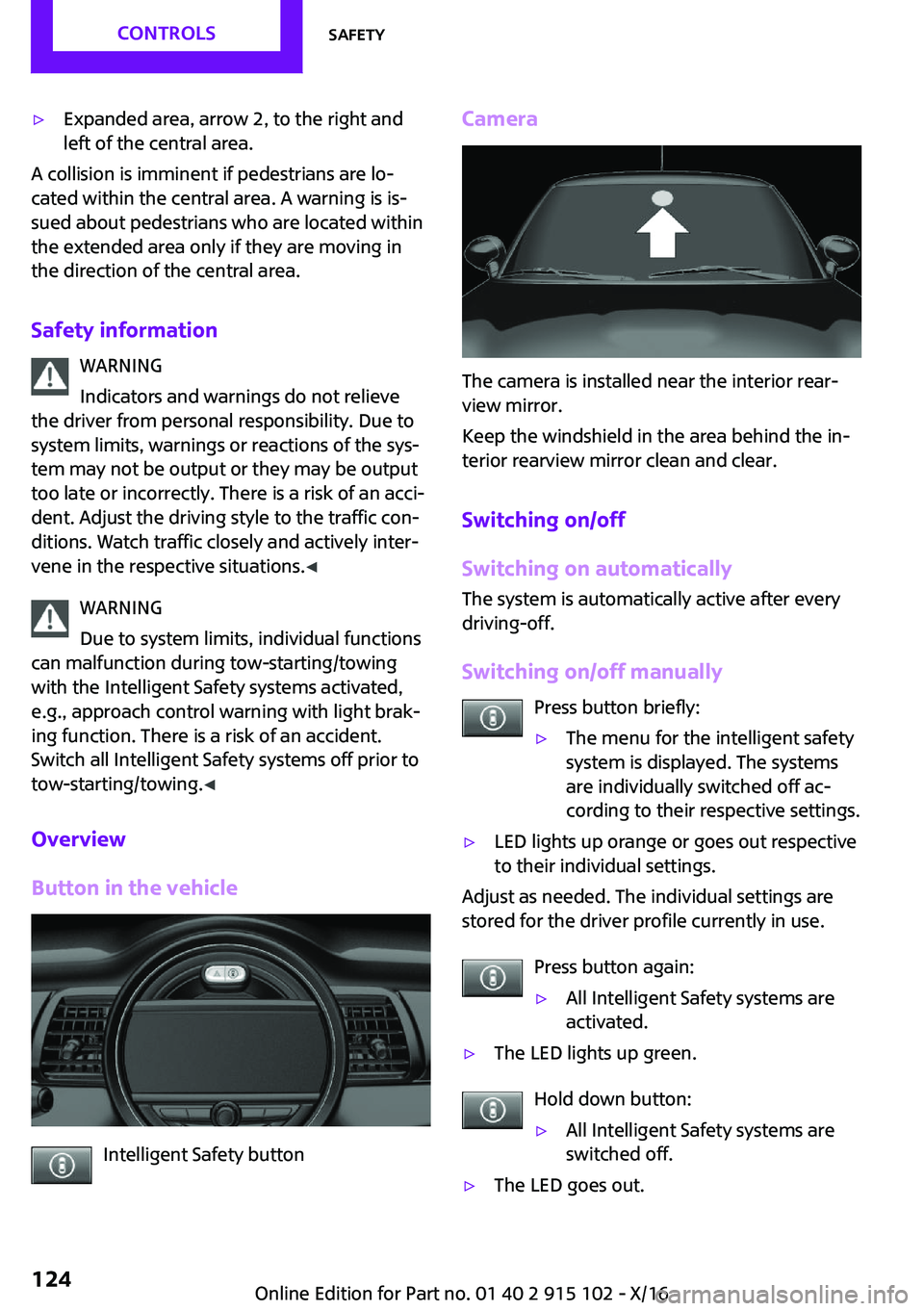 MINI COOPER CONVERTIBLE 2017  Owners Manual '