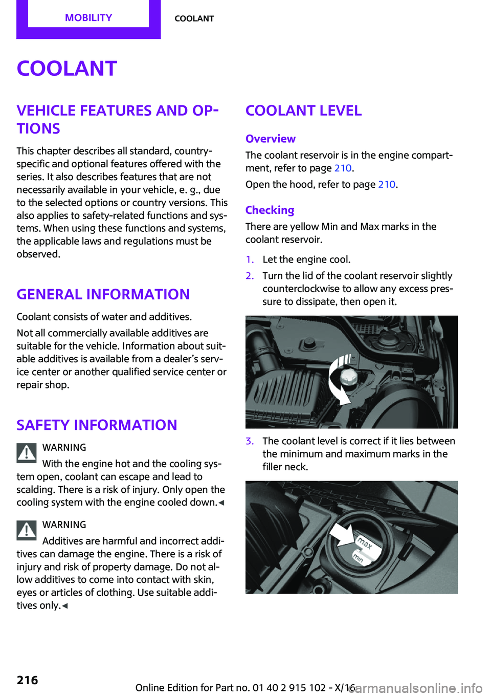MINI COOPER CONVERTIBLE 2017  Owners Manual �C�o�o�l�a�n�t�V�e�h�i�c�l�e��f�e�a�t�u�r�e�s��a�n�d��o�p