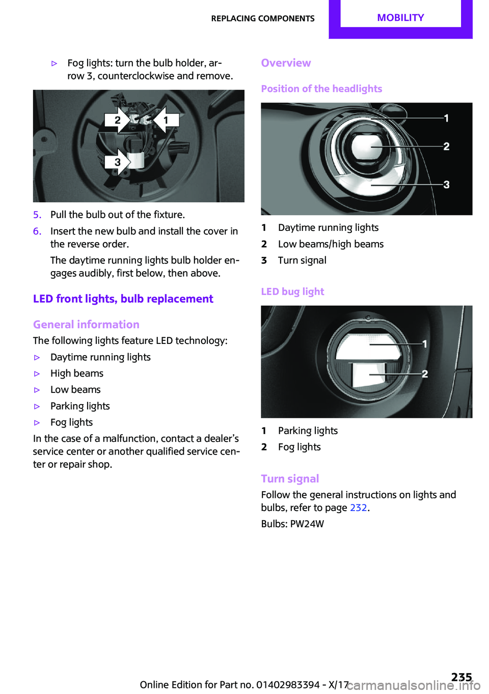 MINI COOPER CONVERTIBLE 2018  Owners Manual '