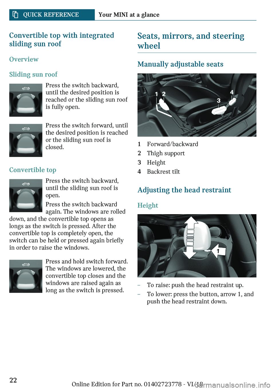 MINI COOPER CONVERTIBLE 2019  Owners Manual �C�