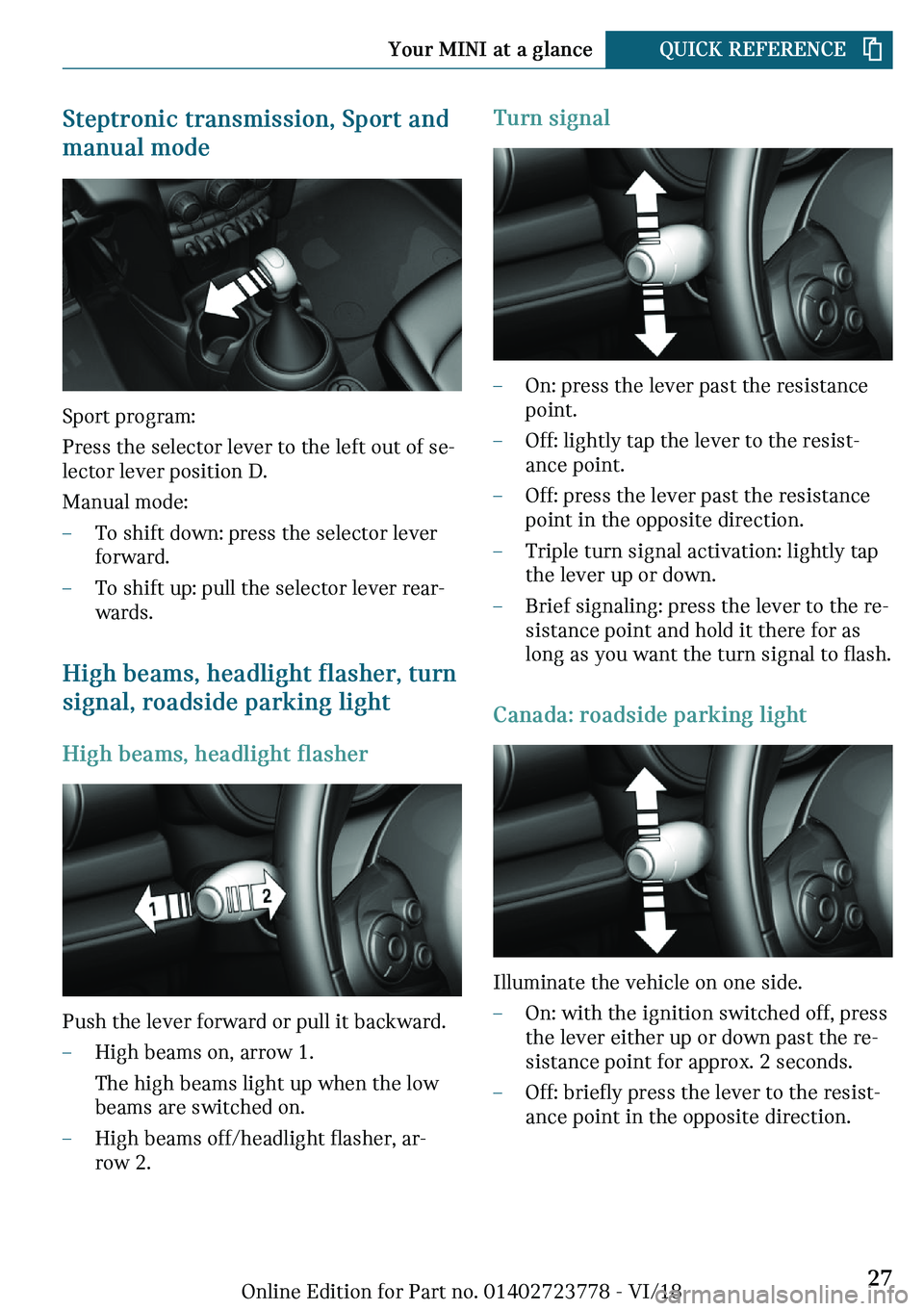 MINI COOPER CONVERTIBLE 2019  Owners Manual �d�