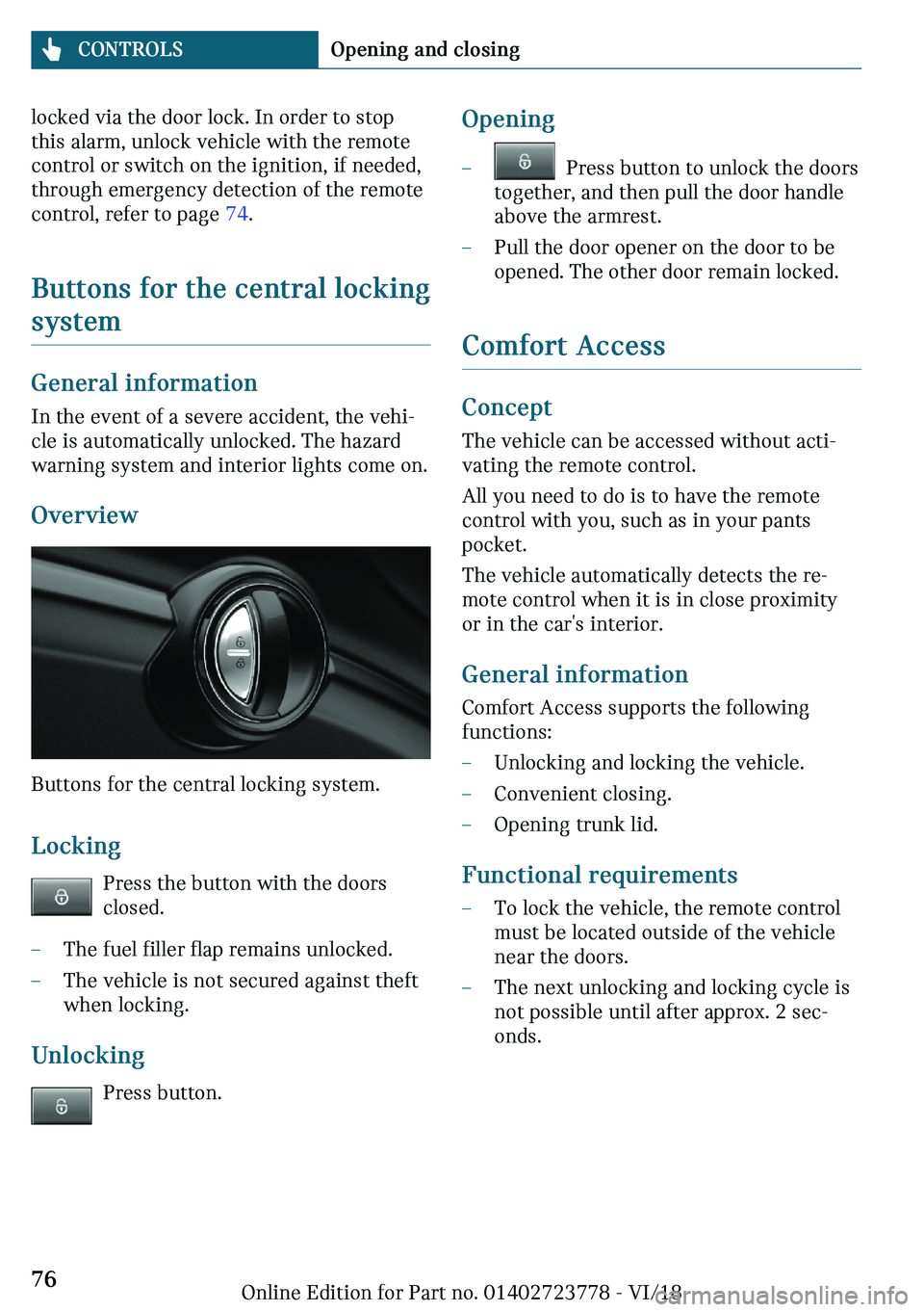 MINI COOPER CONVERTIBLE 2019  Owners Manual �