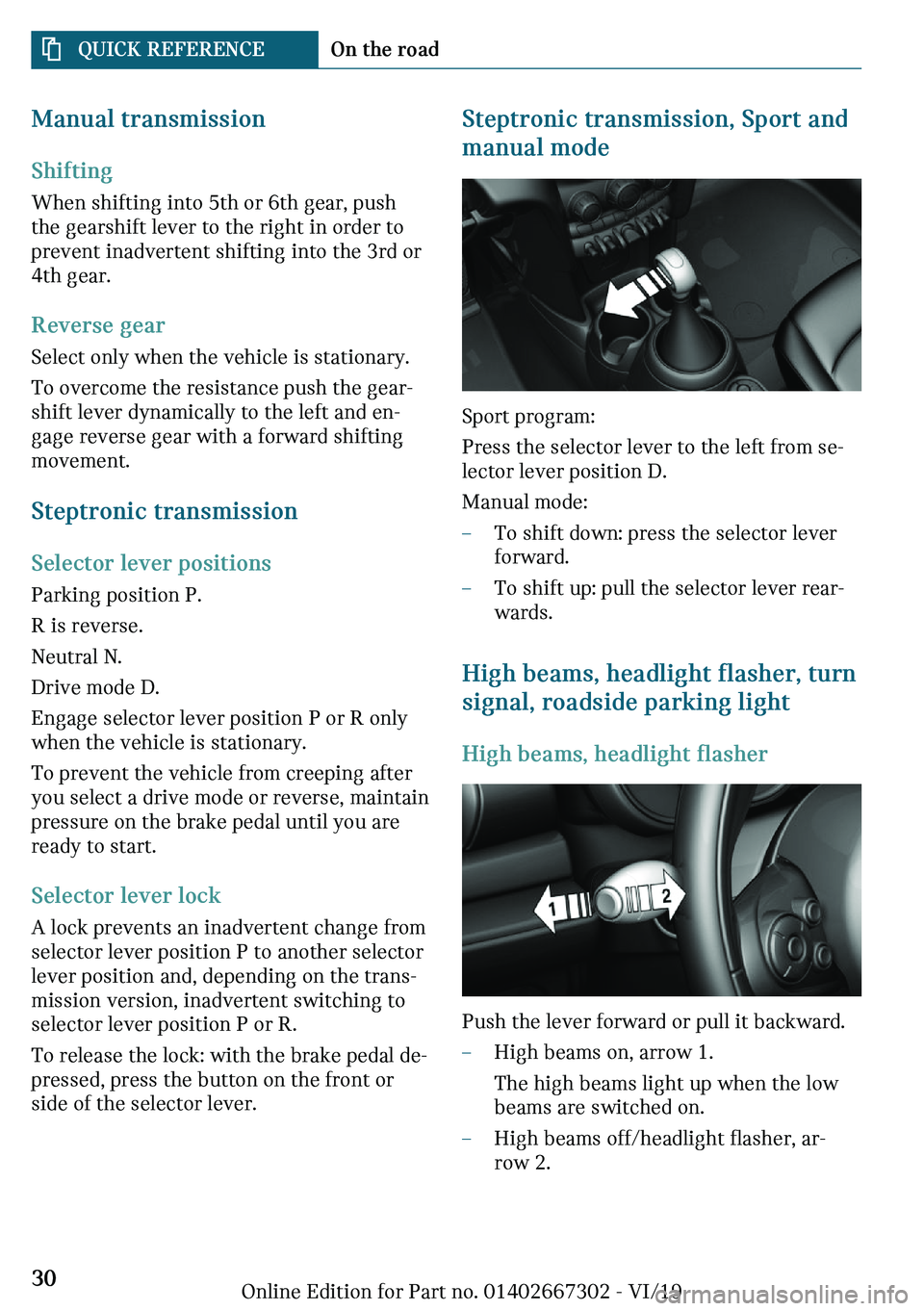 MINI COOPER CONVERTIBLE 2020  Owners Manual �M�
