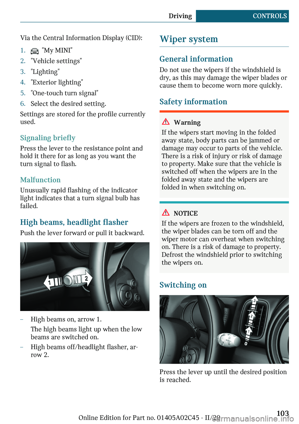 MINI COOPER CONVERTIBLE 2021  Owners Manual �V�