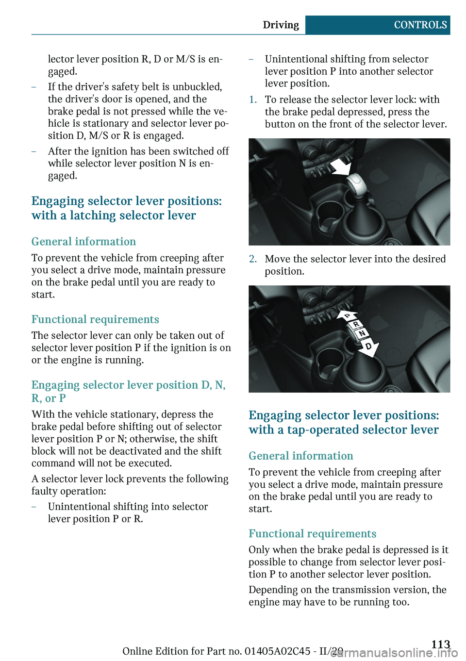 MINI COOPER CONVERTIBLE 2021  Owners Manual �