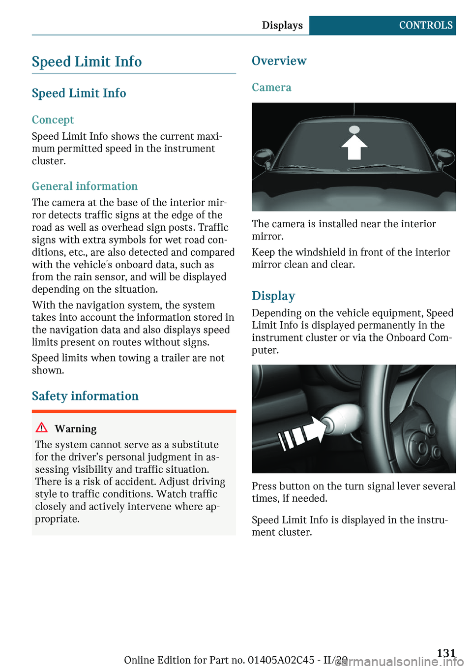 MINI COOPER CONVERTIBLE 2021  Owners Manual �d�